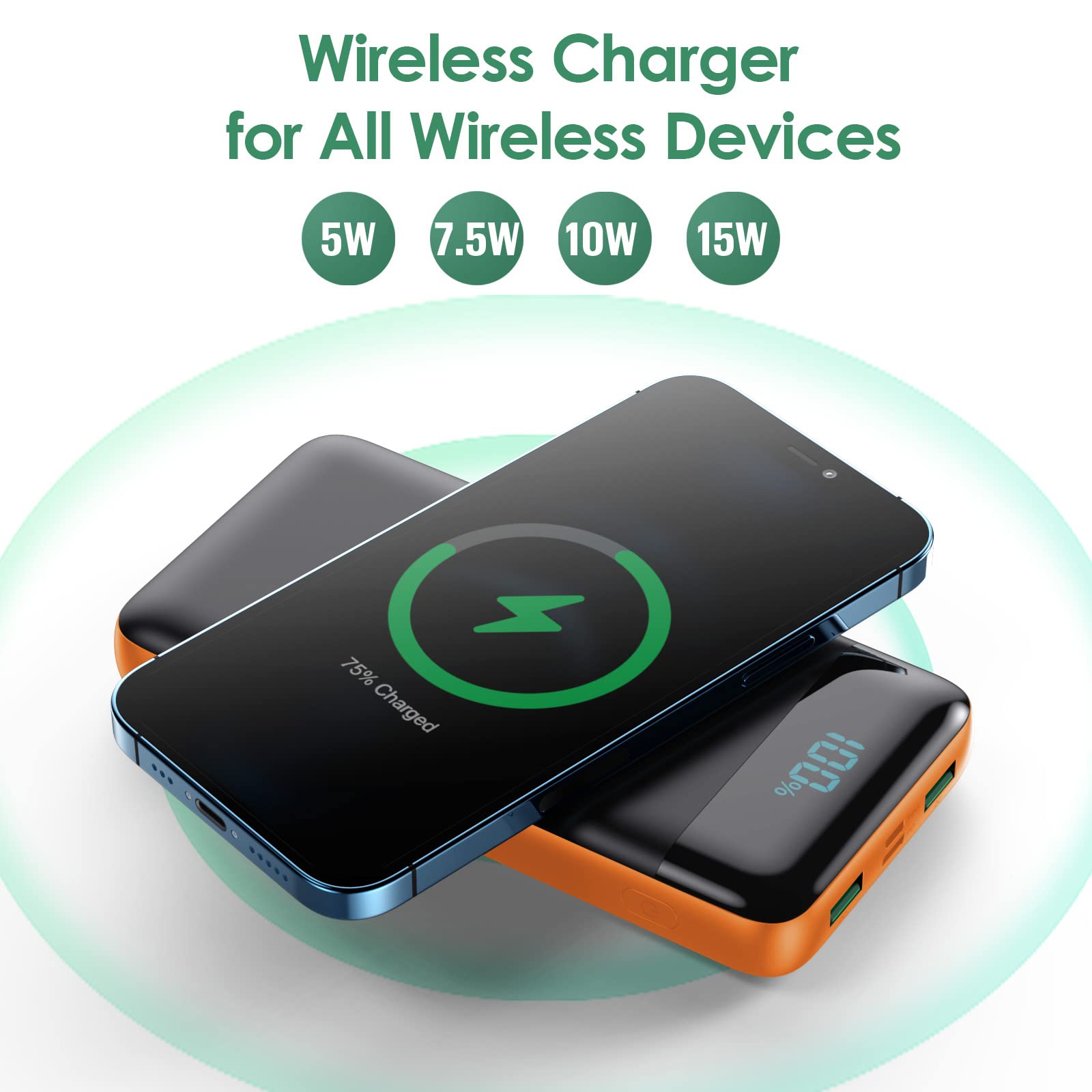 Wireless Portable Charger 30800Mah 15W Wireless Charging 25W Pd Qc4.0 Fast Charging Smart Led Display Usb C Power Bank 4 Output