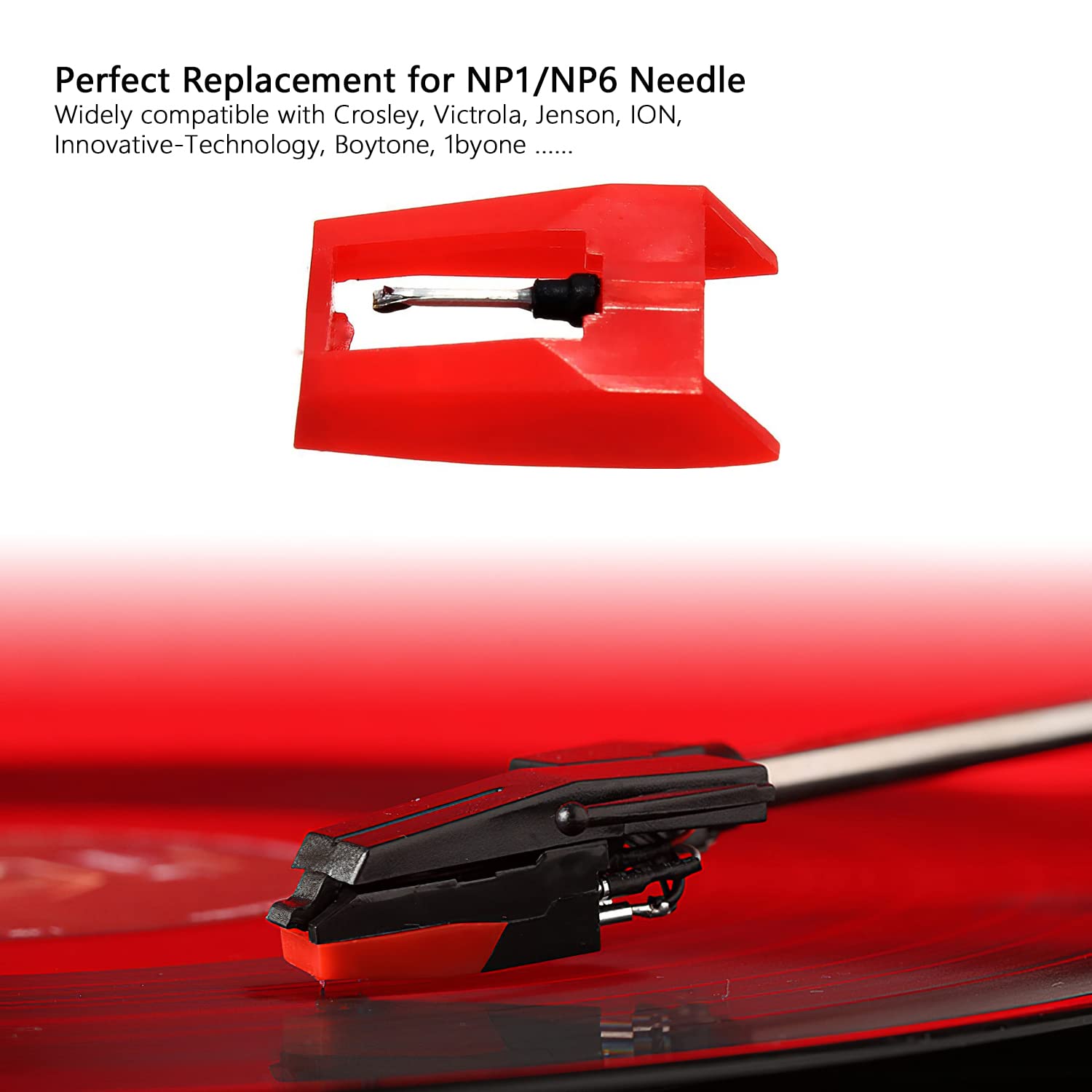 Record Player Needle, 3Pcs Record Player Needles Stylus Replacement For Crosley, Victrola, Jenson, Ion Vinyl Record Player (Ones