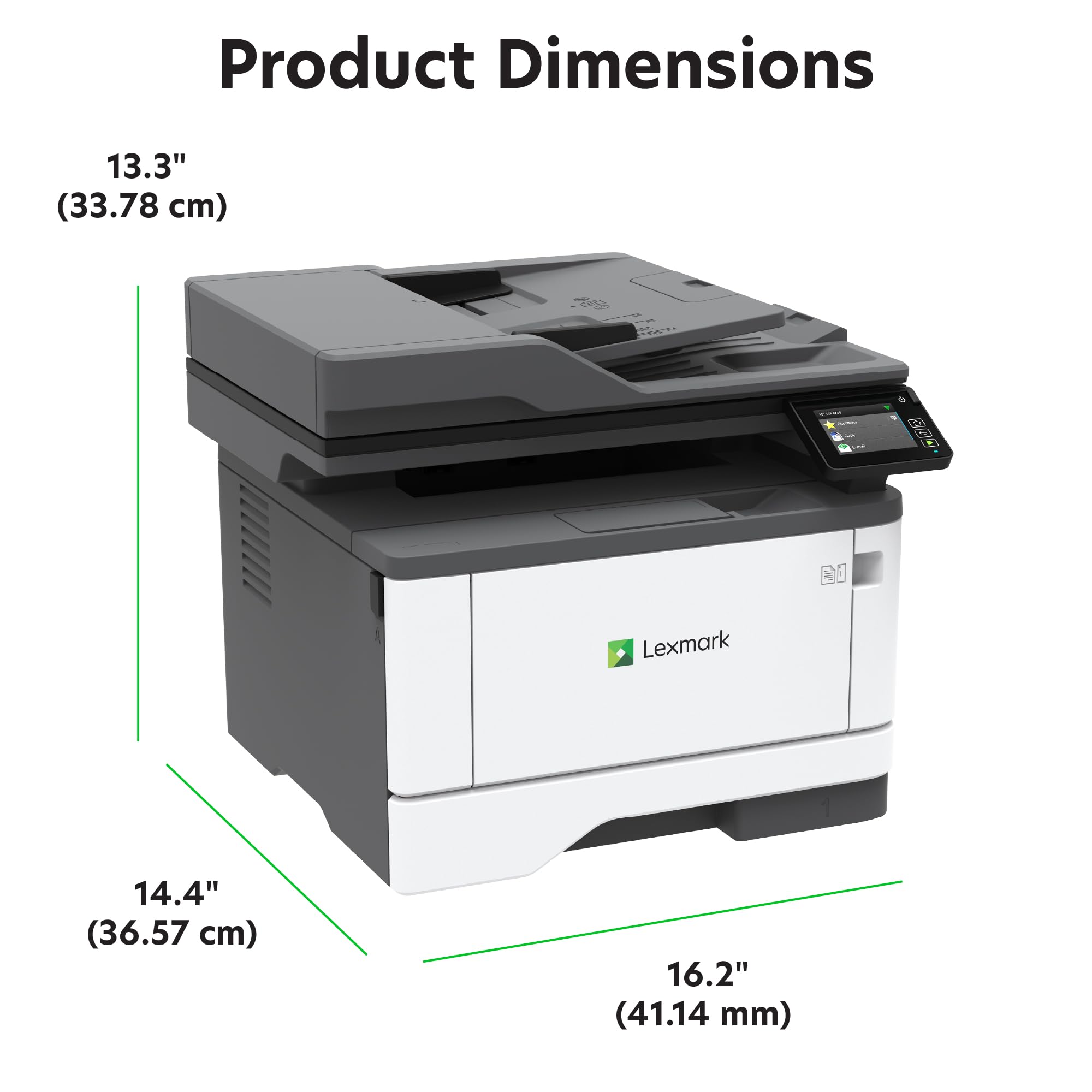 Lexmark Mx331Adn Black And White All-In-One Printer With Touchscreen, Laser Device With Optional Wireless Connection, Duplex Pri