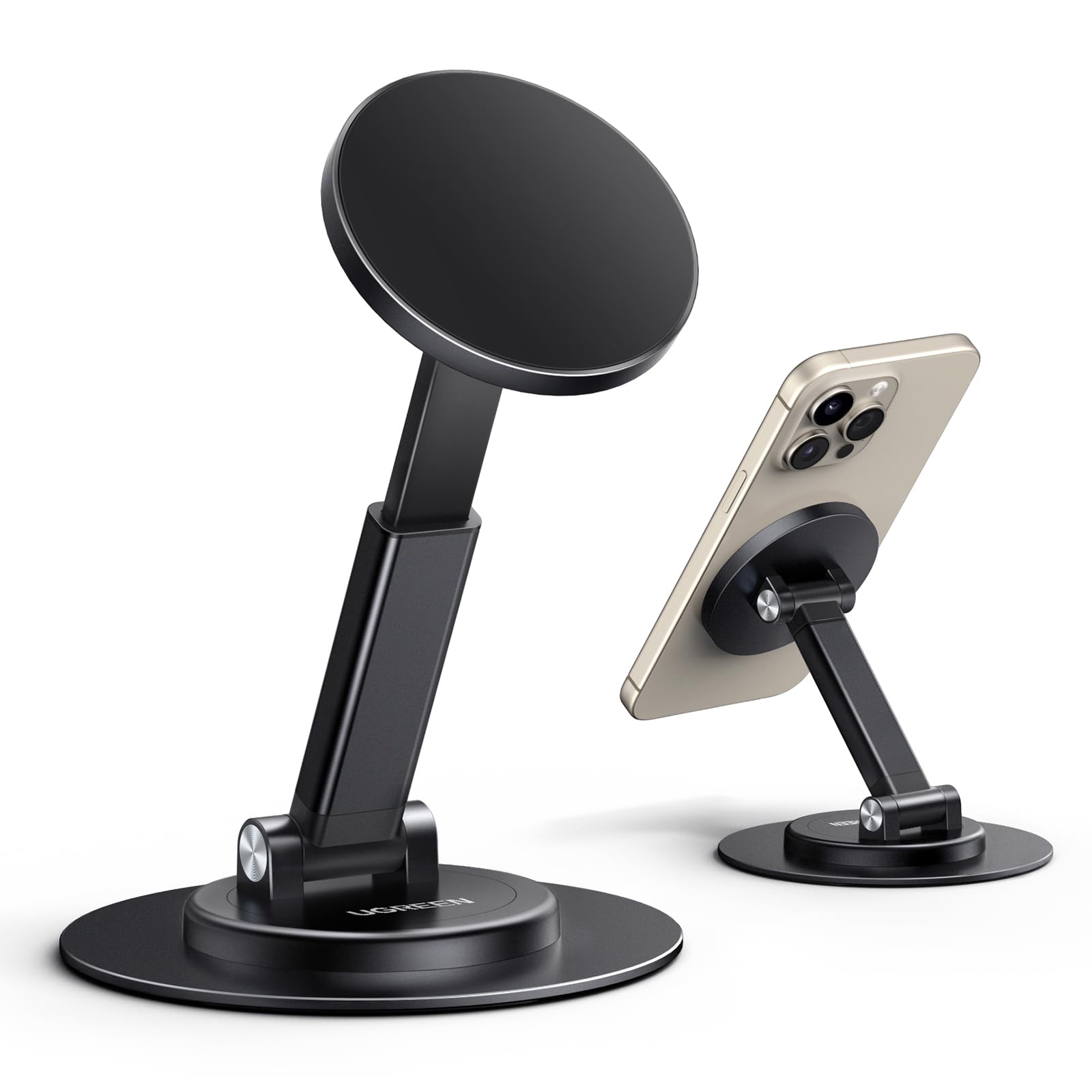 UGREEN Magnetic Phone Stand for MagSafe, Height Adjustable iPhone Stand for Desk with 360 Rotation Compatible for iPhone 17 Air 