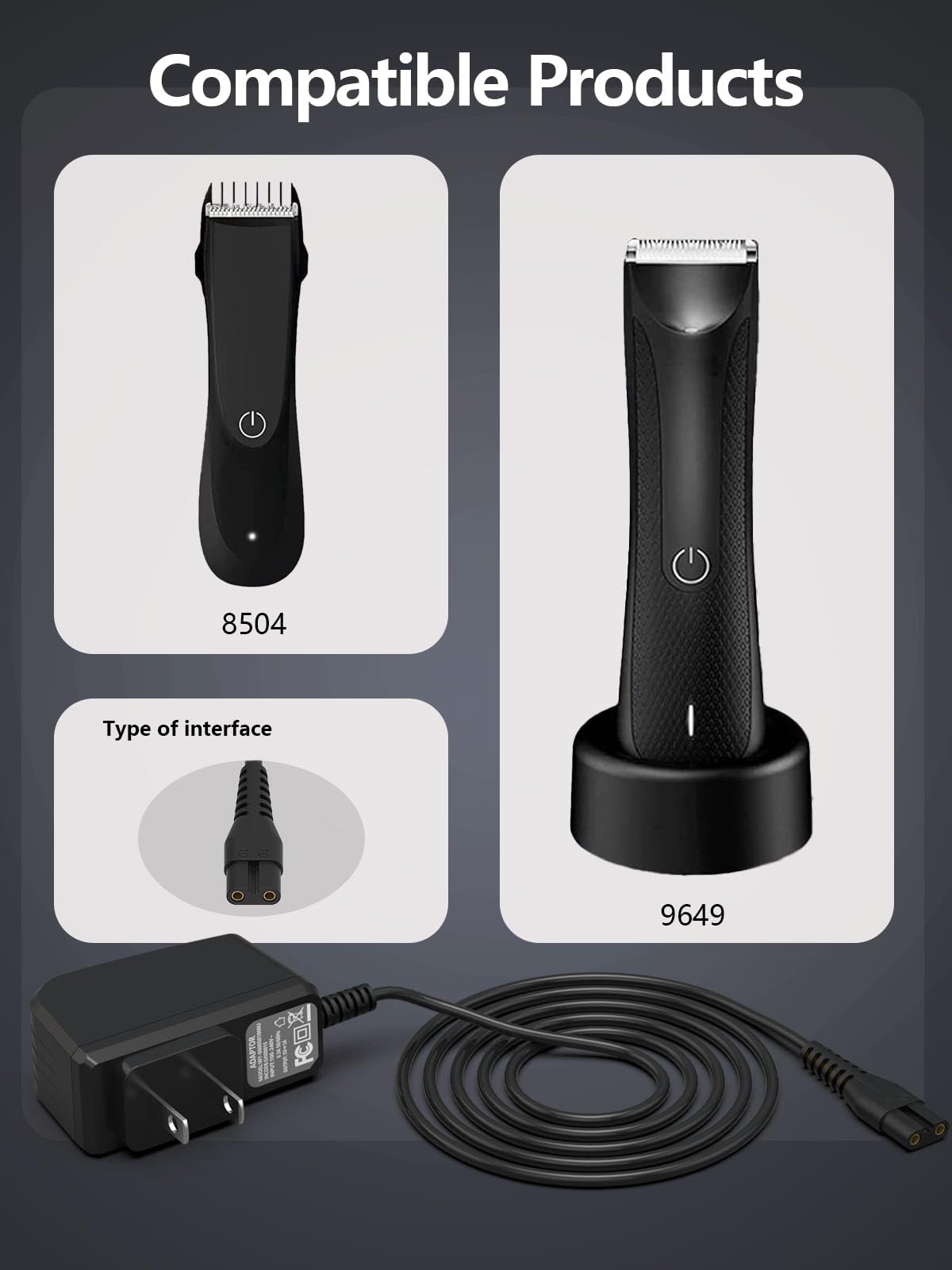 Replacement Charger For Manscaped Lawn Mower 3.0/2.0 Electric Groin Hair Trimmer Manscape Power Adapter Supply Cord 5Ft 5V 1A Bl