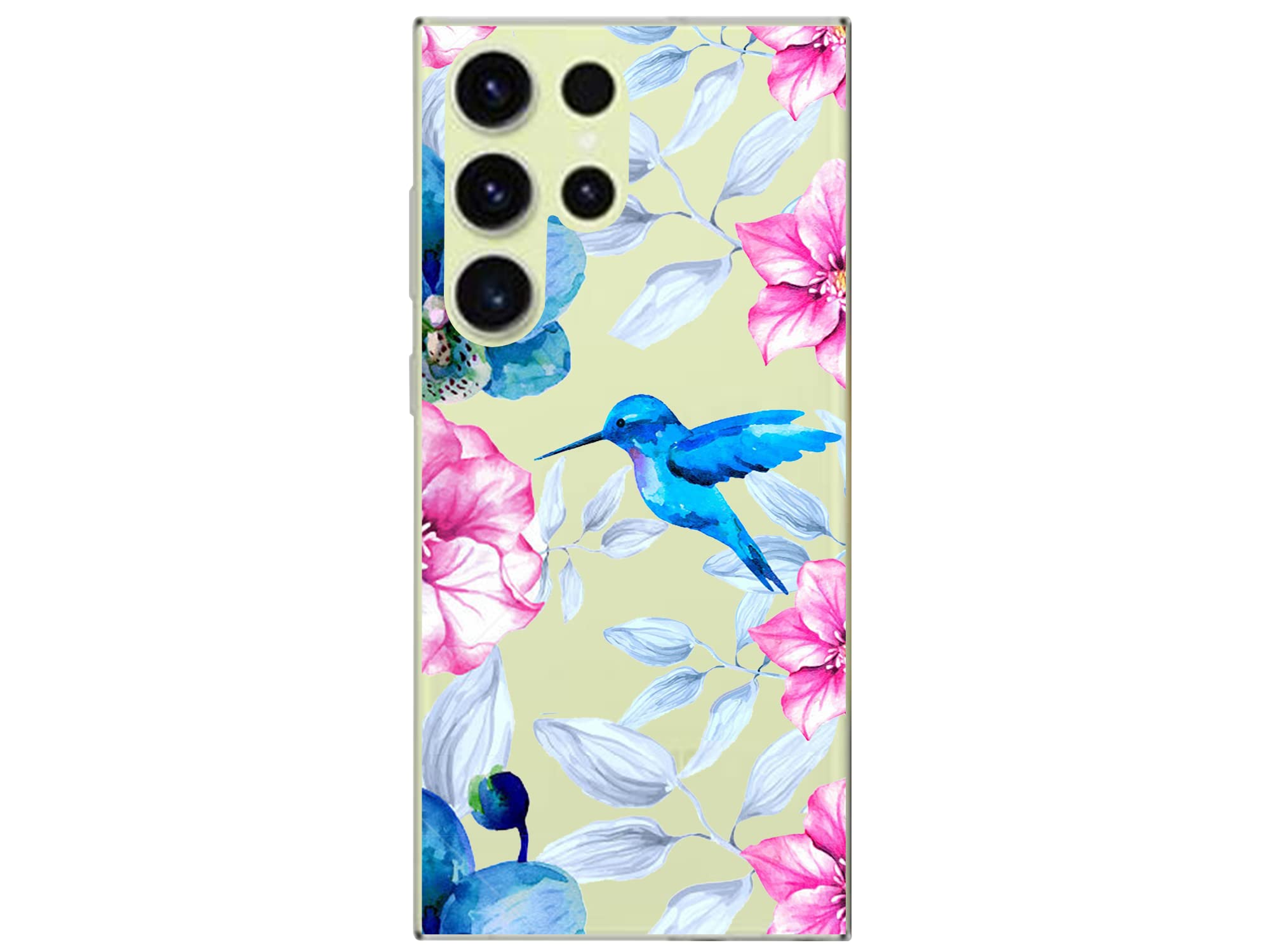 Blingy's Samsung Galaxy S23 Ultra Phone Case BL-S2309 Floral Bird Design TPU Hummingbird 6.8 Inch