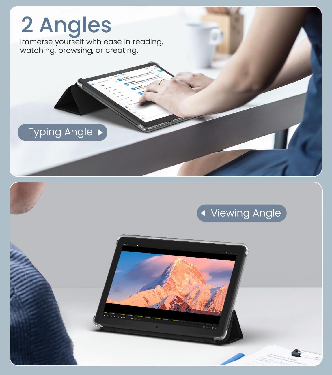 MoKo Case for All New Fire HD 10 Tablet (13th Generation, 2023 Release) 10.1', PU Leather Trifold Stand Cover for Fire Tablet 10 2023, Auto Wake/Sleep, Notebook Black