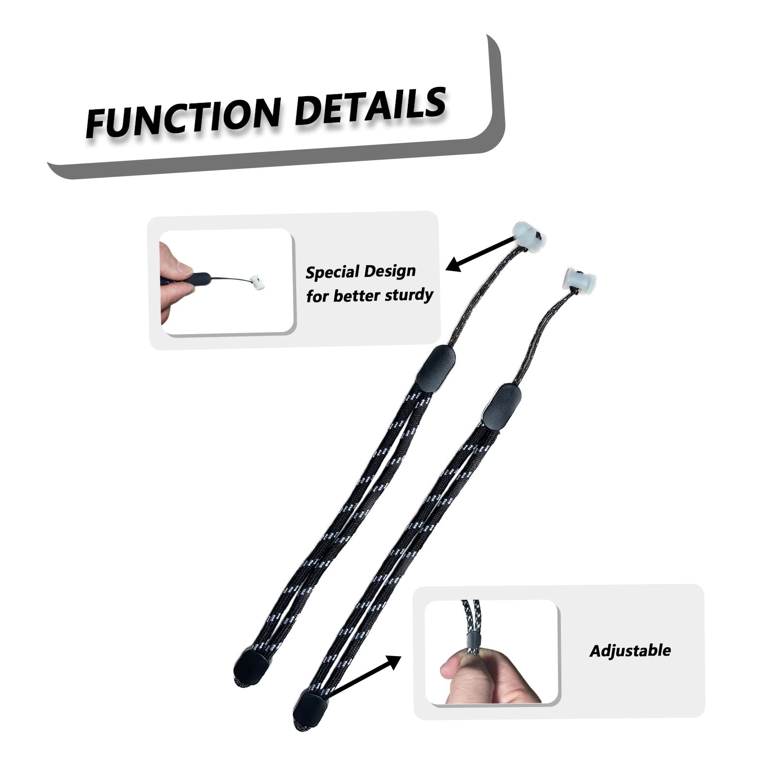 Improved Replacement Wrist Wraps For Oculus Quest 2 Gen Controller, Professional Wrist Lanyards With Resin White Stopper, Replac