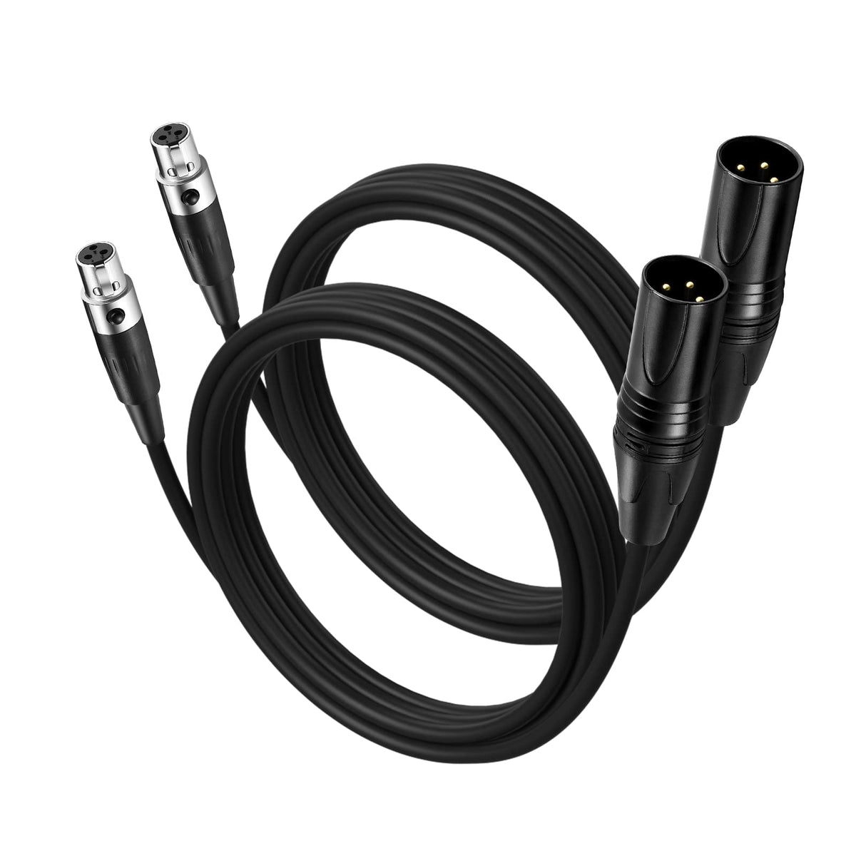 Ebxya Mini Xlr Female To Xlr Male Cable 2 Pack, 3 Pin Mini Xlr Patch Cable Adapter For Bmpcc 4K Camera Video Assist 4K Sharp 8K,