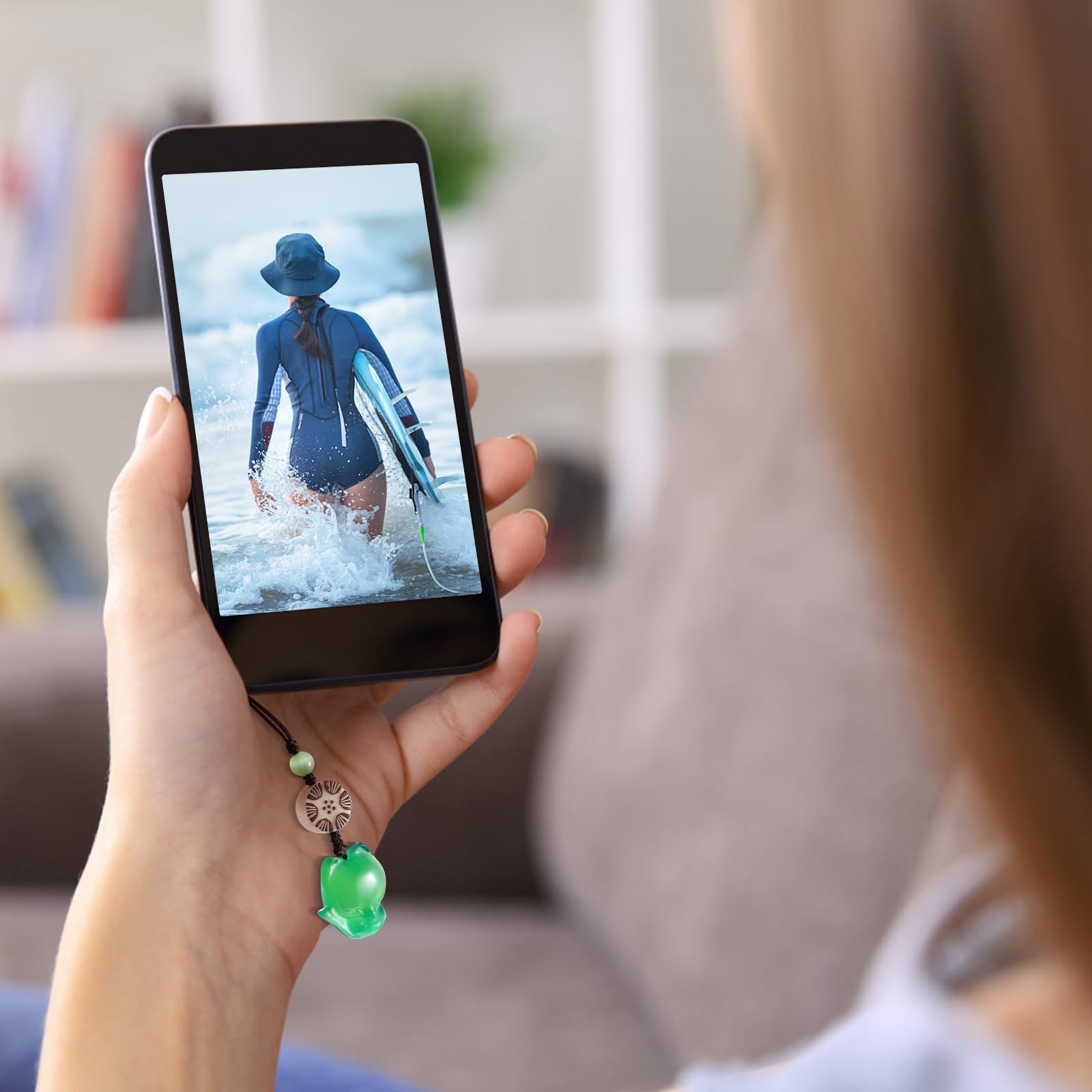 Hemobllo Cell Phone Strap Cartoon Fox Phone Charm Key Chain Car Key Purse Pendant Hanging Pendants Decor Green