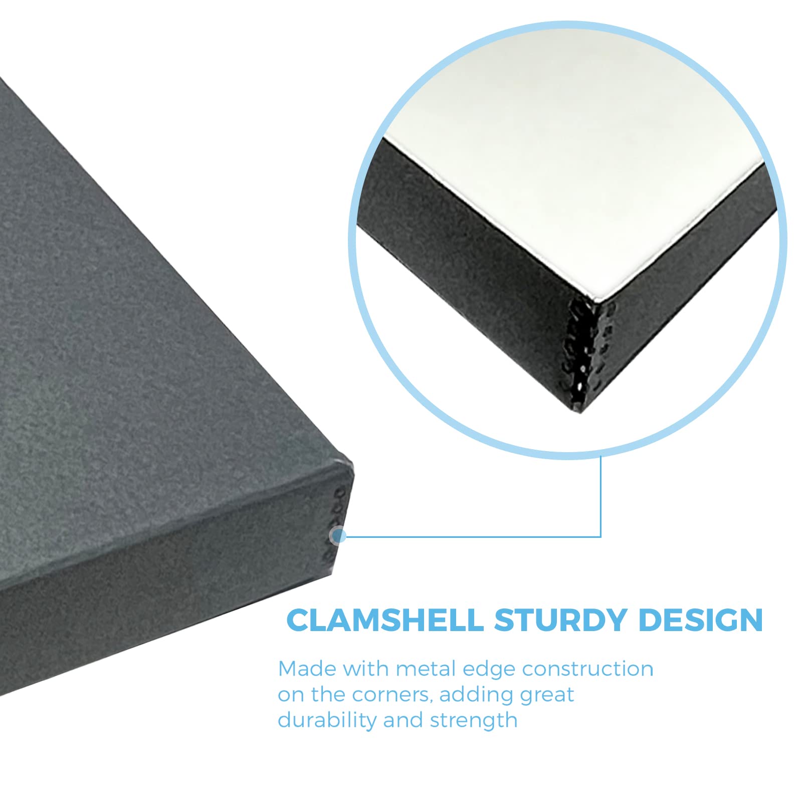 Lineco Folio Storage Box, Clamshell Design With Metal Edge. 18.5X24.5X1.75 Inches, Archival Boxboard, Preserve Photos, Cards, Magazines, Documents, Art, Ephemera, Family Records, Gray, Pack Of 1