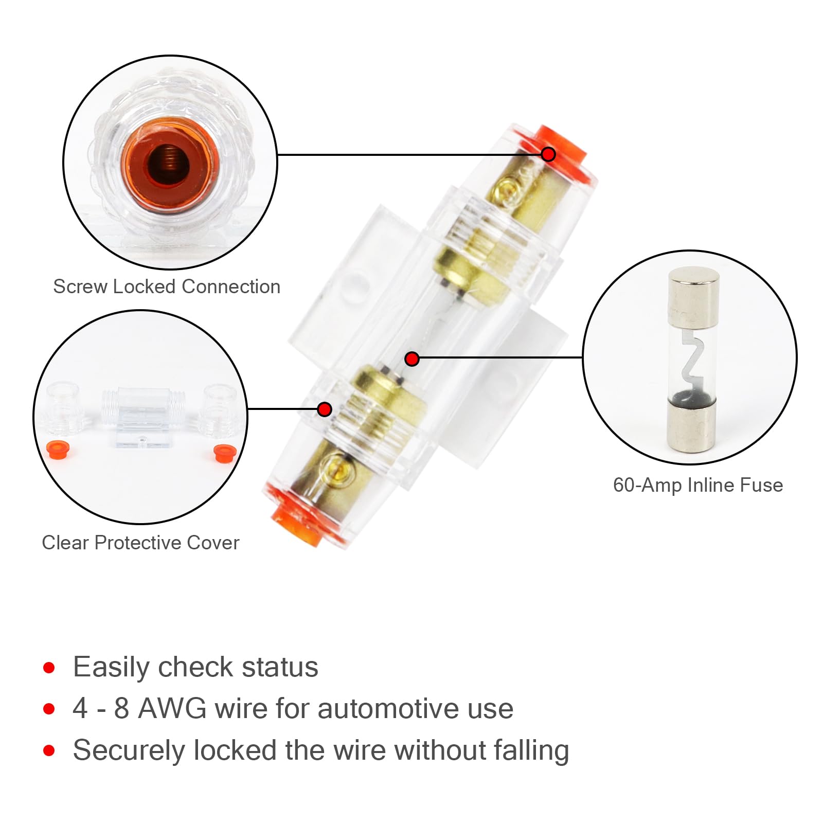 Hbu 12 Gauge Amplifier Wiring Kit   12 Awg Car Audio Complete Amp Install Kit With Rca Interconnect Cables & 60A Agu Inline Fuse