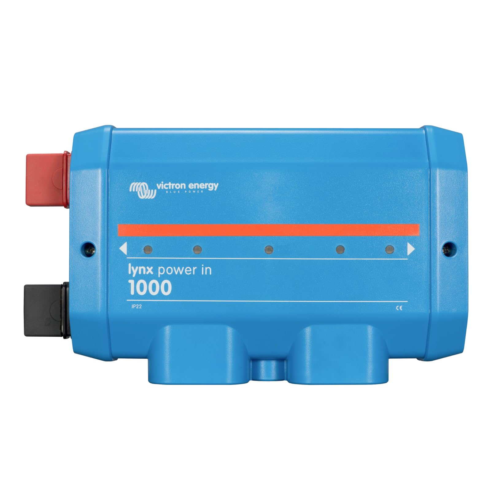 Victron Energy Lynx Power in Battery Connector - Modular M8 DC Bus Bar with 4 Connections for Batteries, Loads, or Chargers - Su