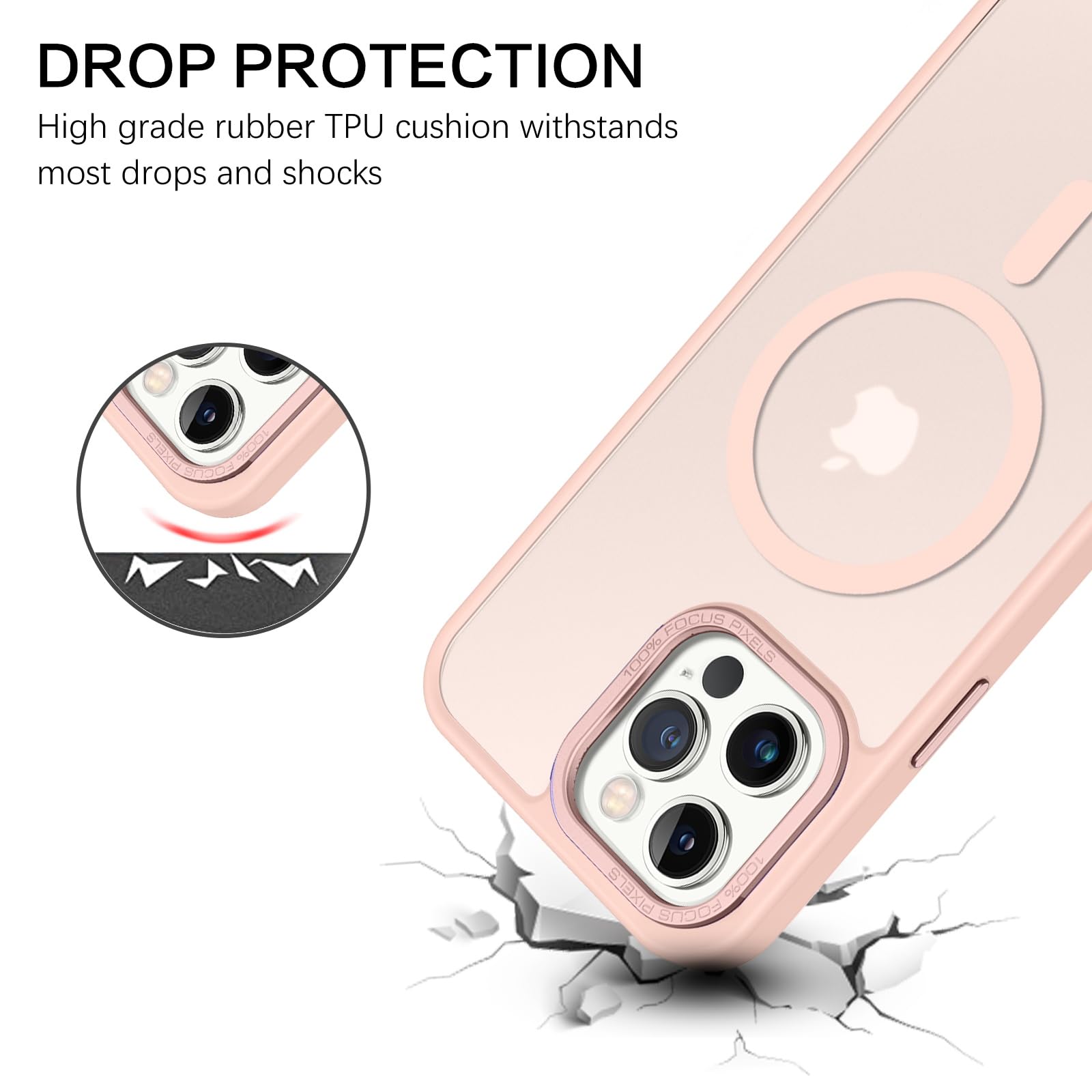 Bentoben Magnetic For Iphone 13 Pro Case, Phone Case Iphone 13 Pro[Compatible With Magsafe] Translucent Matte Slim Shockproof Wo