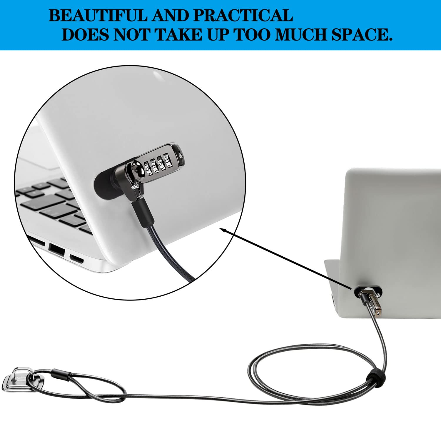 Zolunu 5Pack Anti Theft Self Adhesive Security Plate With Slot For Cables To Lock Down Laptops, Mac Book, Tablets, Ipad, Or Othe