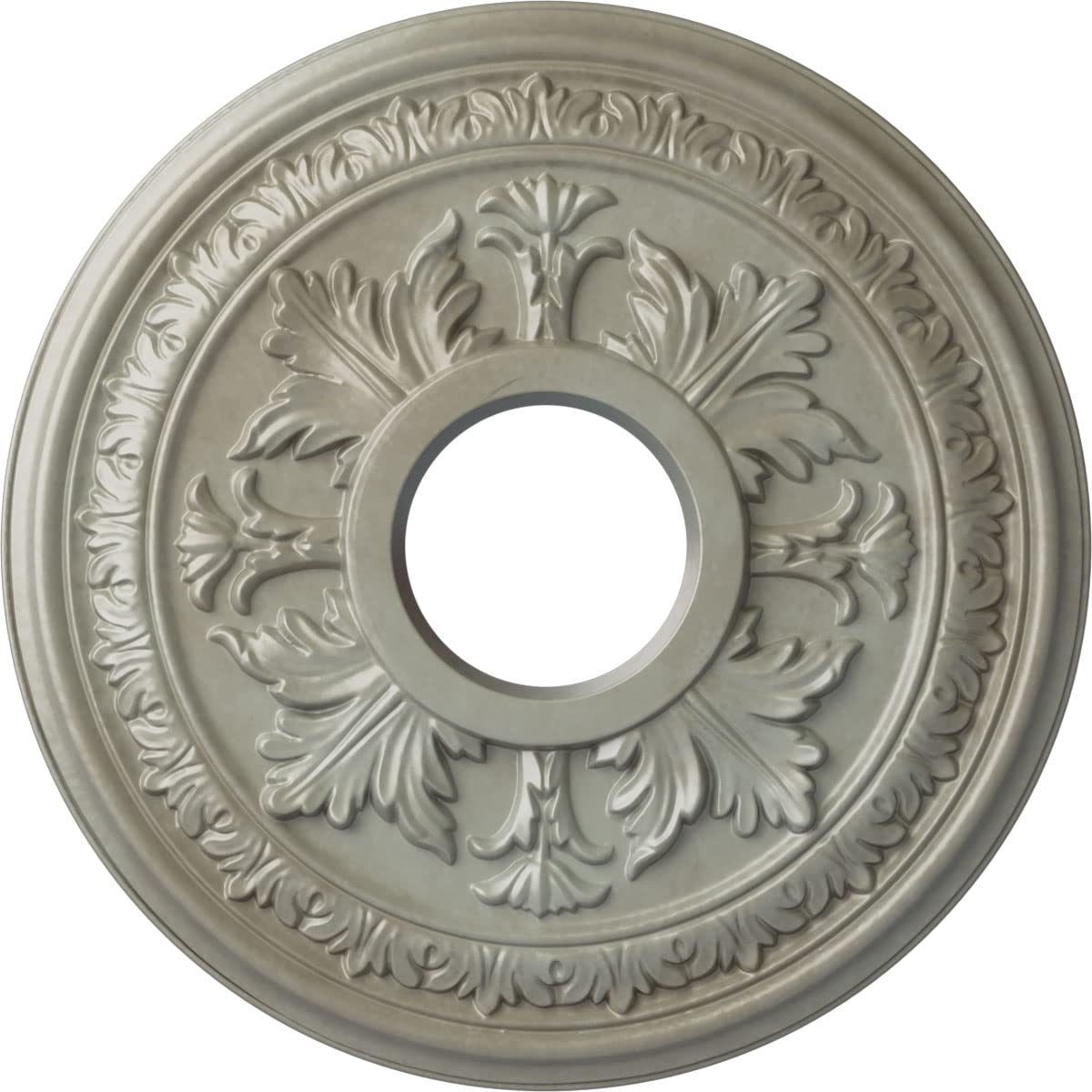 Ekena Millwork CM15BAFLS 15 3/8OD X 4 1/4ID X 1 1/2P Baltimore Ceiling Medallion Fits Canopies Up to 5 1/2, Flash Gold