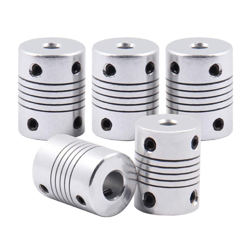 Saiper Flexible Couplings 5Mm To 8Mm (5Pcs) Aluminum Alloy Joint Connector Compatible With Nema 17 Stepper Motors, Reprap 3D Pri