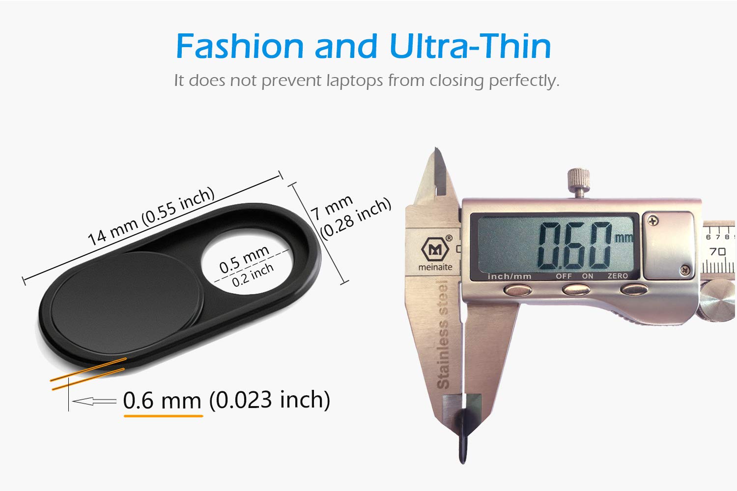 Cloudvalley Camera Cover Slide, 0.023Inch Ultra Thin Black&White, Web Webcam Cover For Macbook Air, Laptop, Imac, Desktop, Pc, M