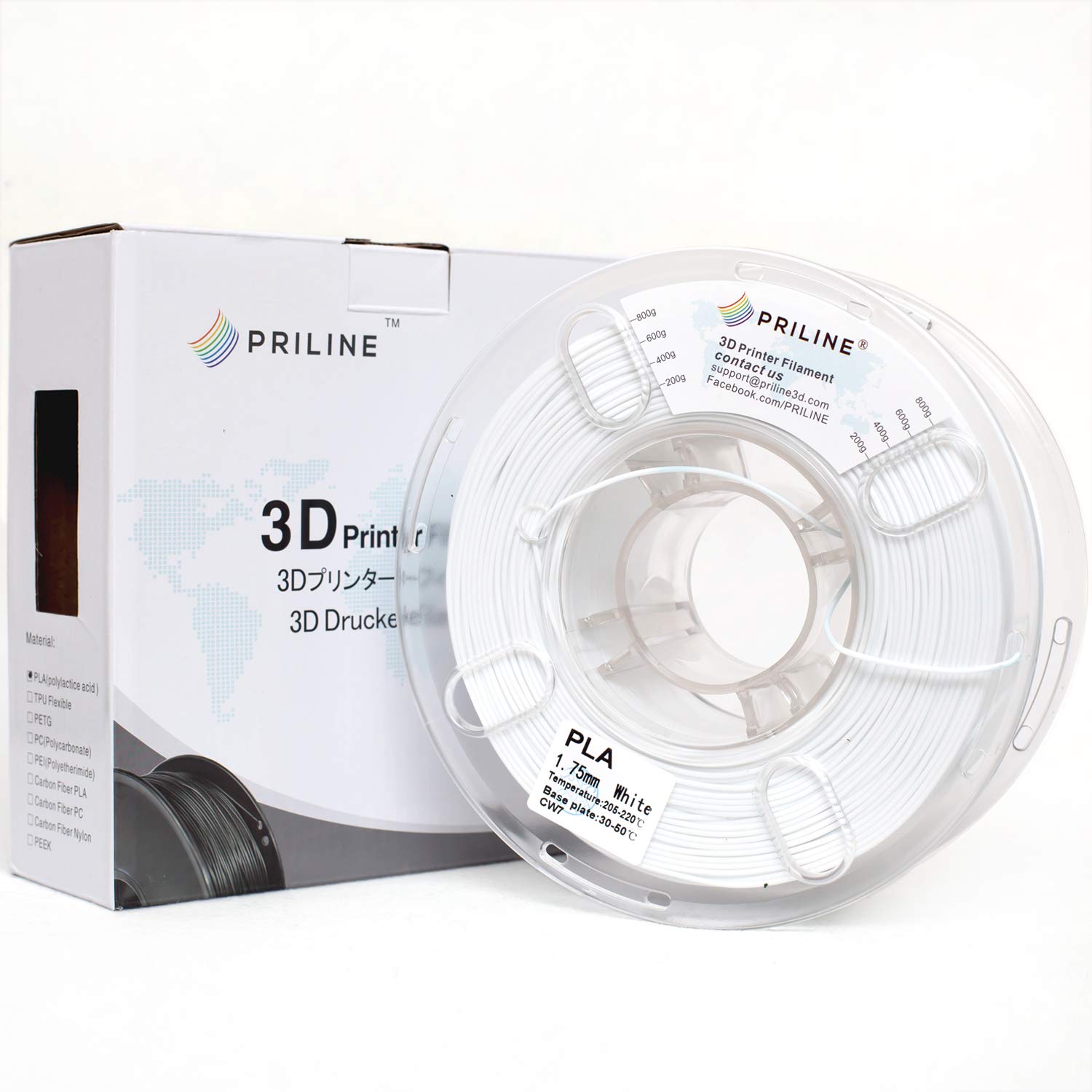 Priline Pla Filament 1.75Mm, Priline Pla 3D Printer Filament, 1Kg Spool (2.2Lbs) 3D Printing Filament Fits For Most 3D Printers,