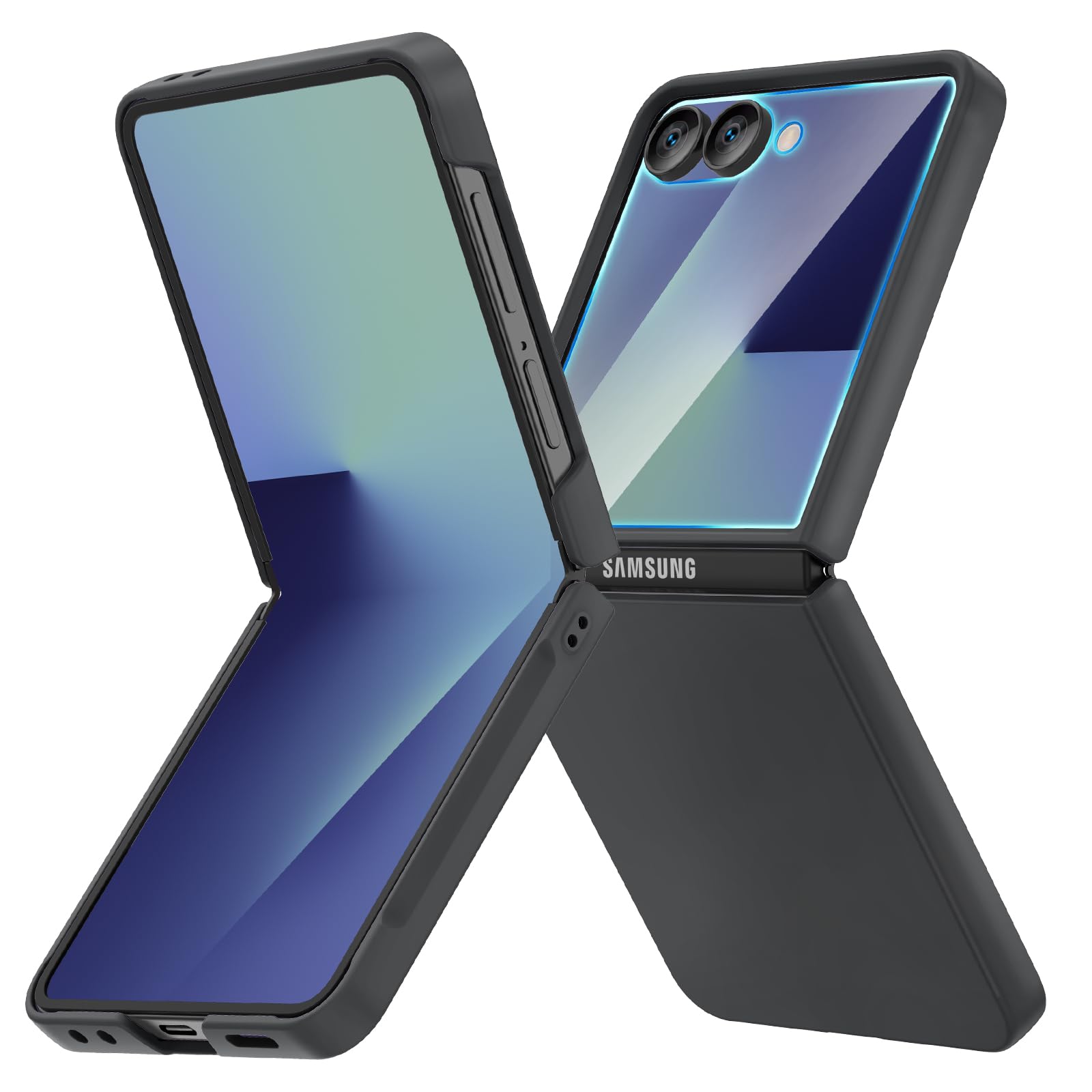 Ruky for Z Flip 7 Case, Full Body Cover Anti-Scratches Shockproof Hard PC Ultra-Thin, Support Wireless Charging Protective Phone