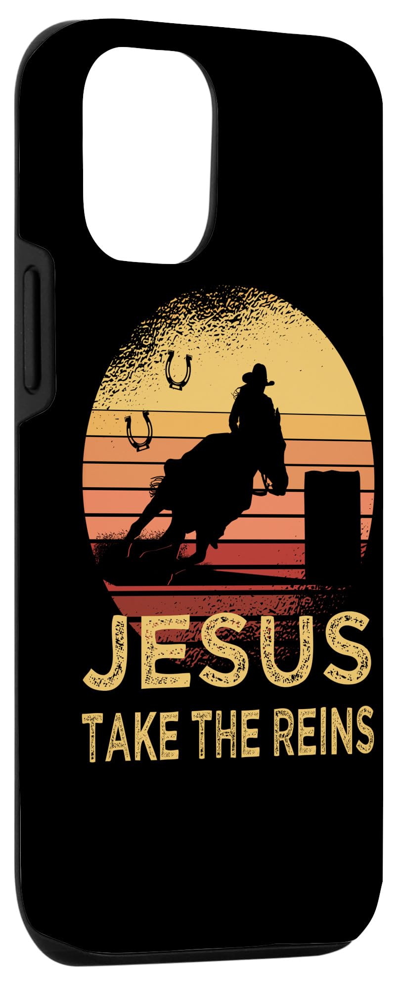 Iphone 12/12 Pro Vintage Retro Horse Barrel Racing Jesus Take The Reins Rodeo Case