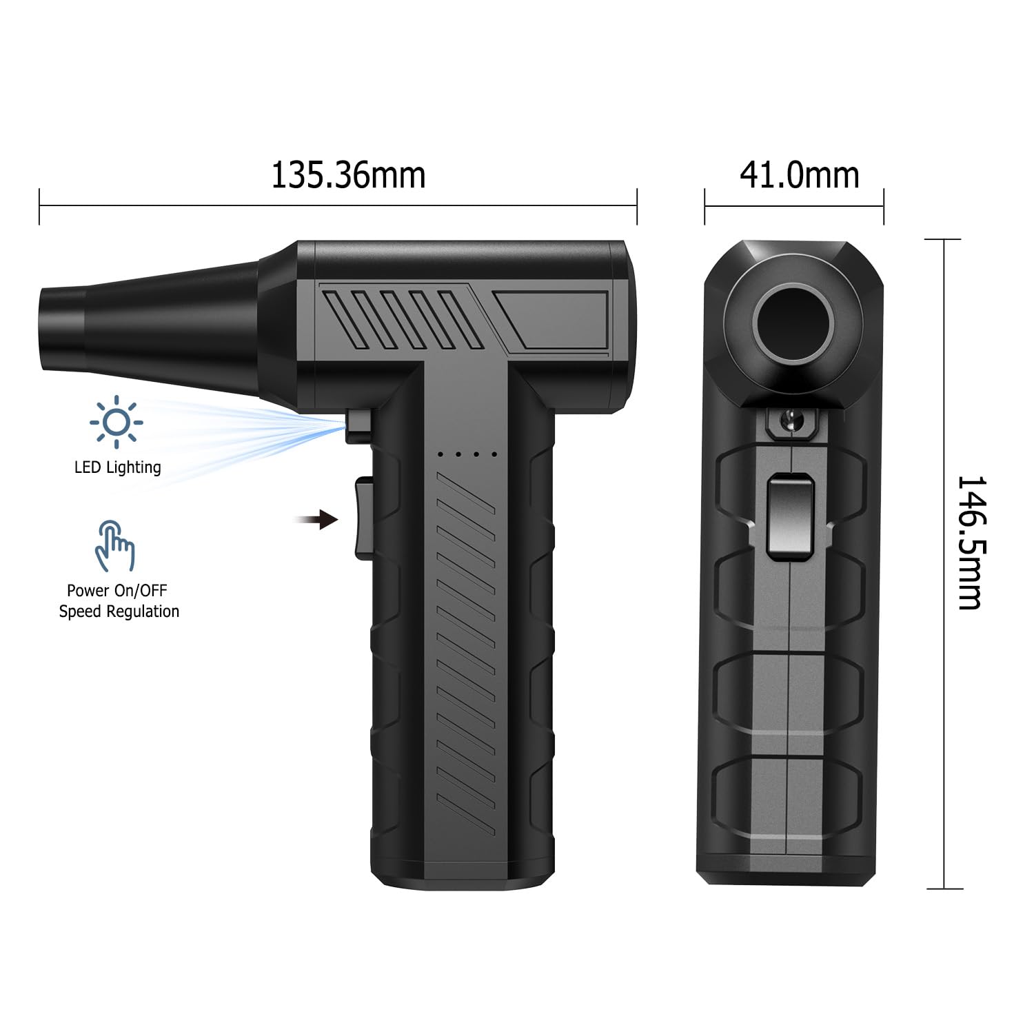 Cagiwiru Compressed Air Duster - Mini Turbo Fan, 180000Rpm Cordless Electric Air Duster For Keyboard Pc Cleaning, No Canned, Jet