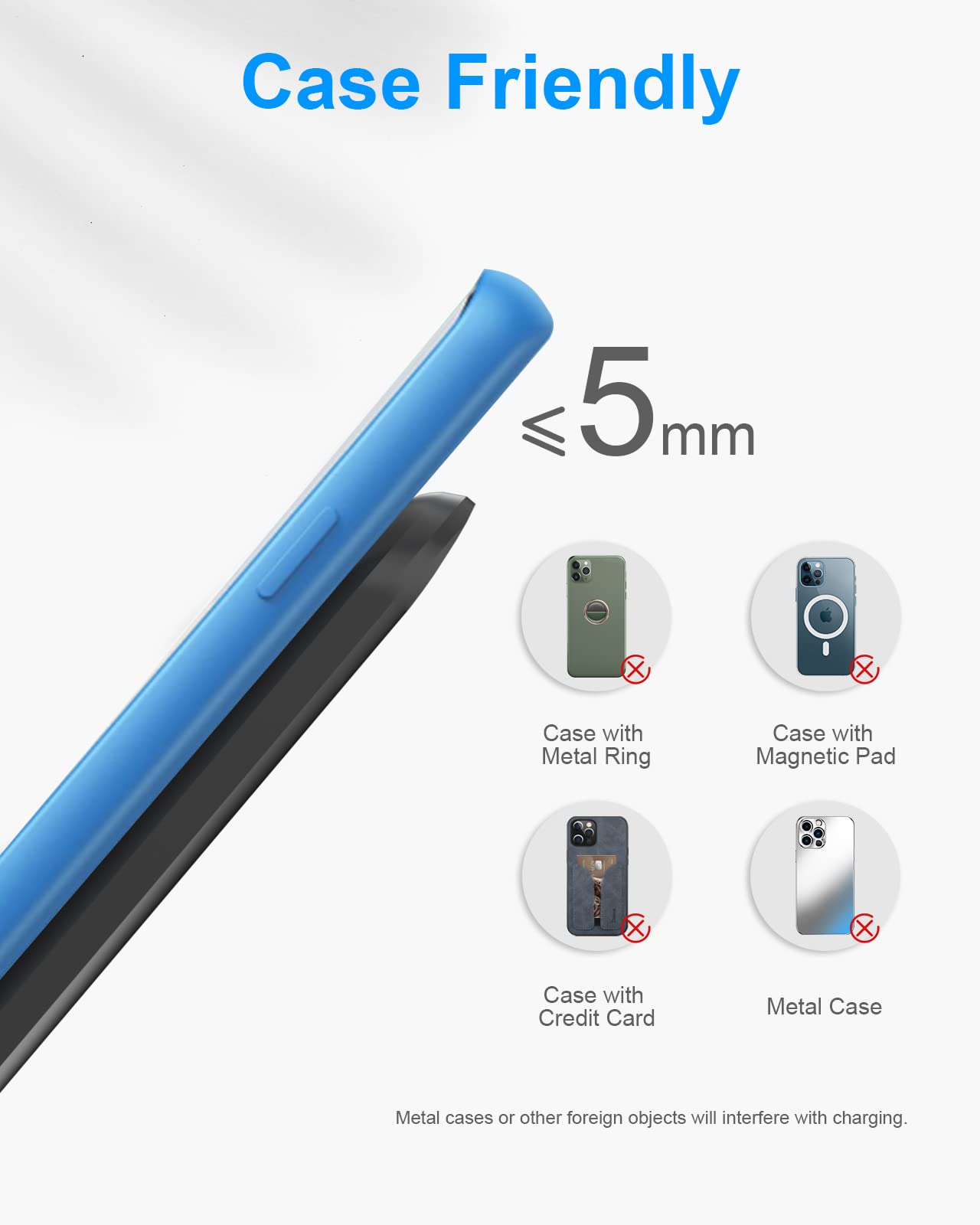 Nanami Wireless Charger [2 Pack]   10W Qi Certified Fast Wireless Charging Stand For Iphone 16/16 Plus/16 Pro/16 Pro Max/15/14/1