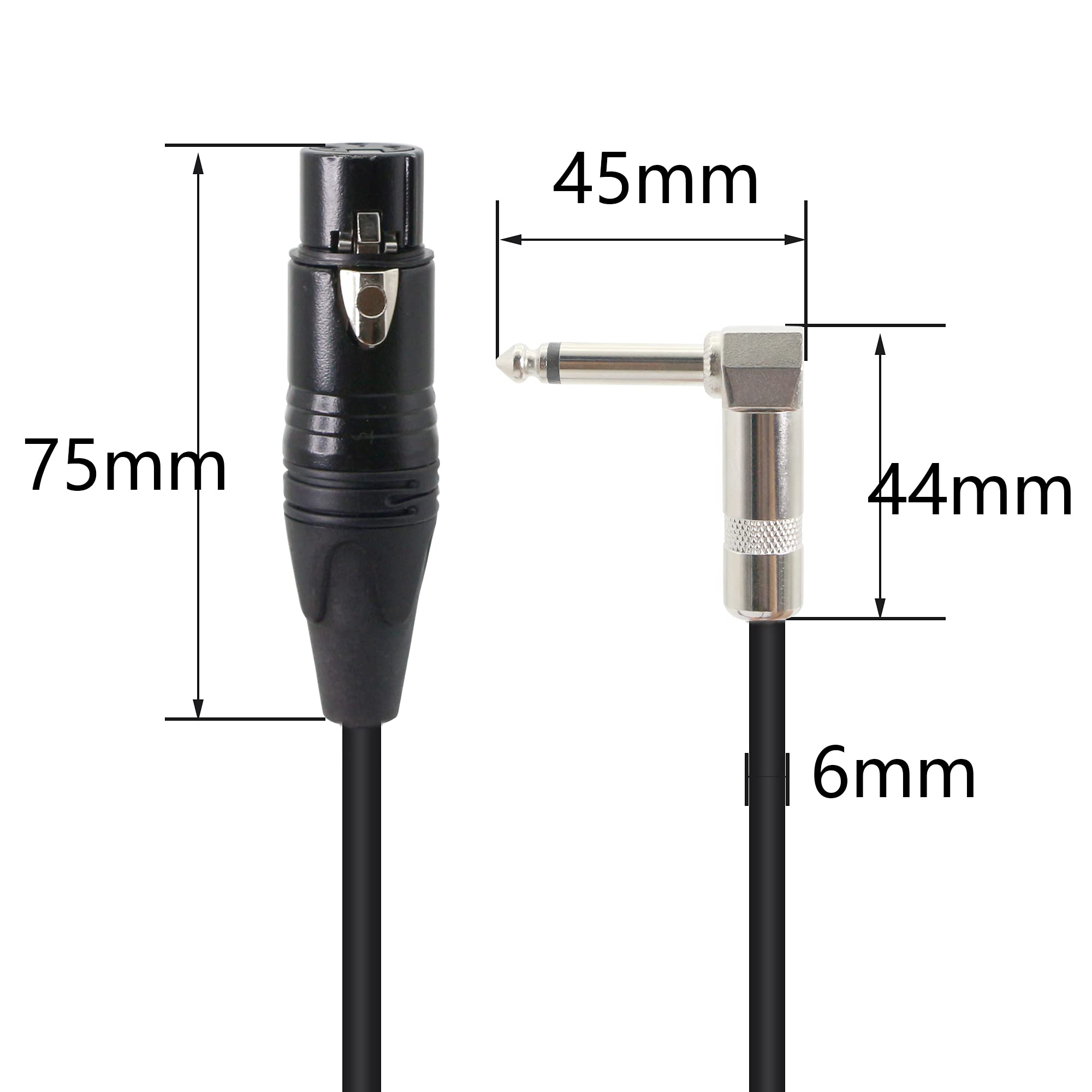 Pngknyocn Right Angle 6.35Mm Mono To Xlr 3 Pin Cable,90 Degree 1/4 Male To Xlr Female Interconnect Cable For Soundbox, Microphone, Power Amplifier Etc(50Cm)