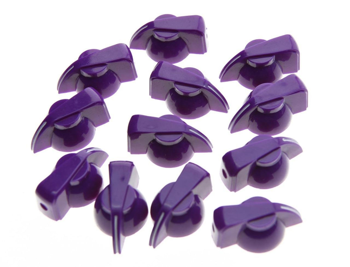 Kaish 12Pcs Flat Top Guitar Amplifier Knobs Effect Pedal Knob Chicken-Head Knobs Purple