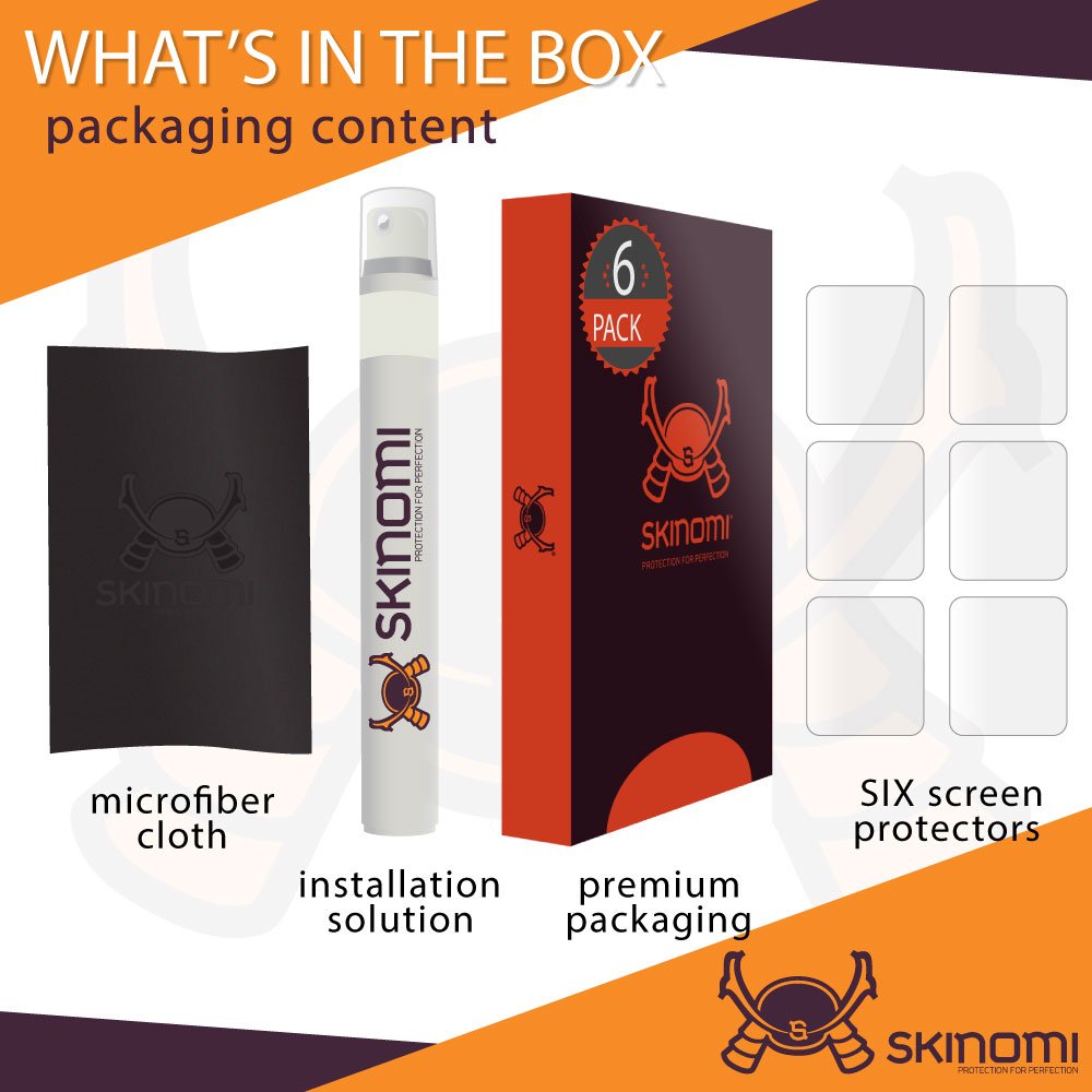 Skinomi Techskin [6 Pack] Clear Screen Protector For Apple Watch (38Mm)(Apple Watch Nike+, Series 3/2/1 Compatible) [Full Covera