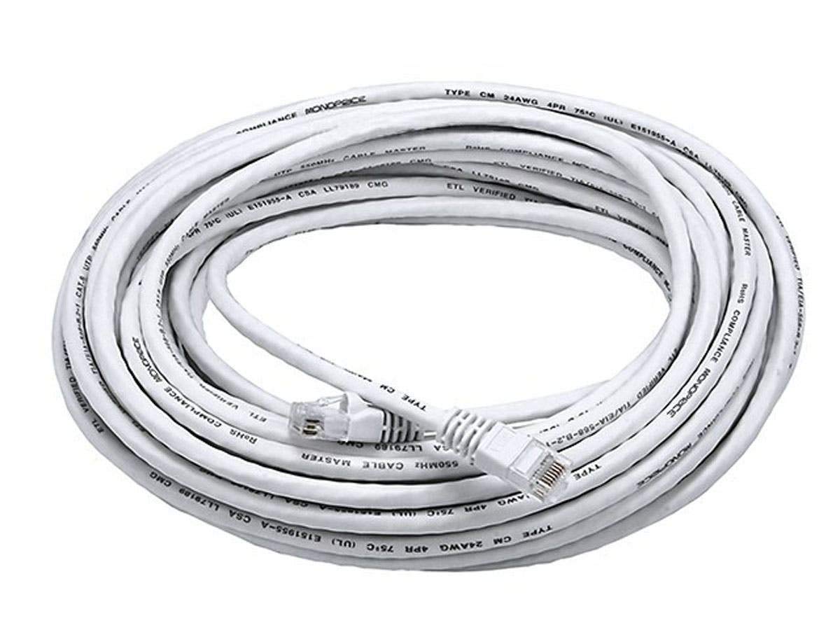 Monoprice 50Ft 24Awg Cat6 550Mhz Utp Ethernet Bare Copper Network Cable   White