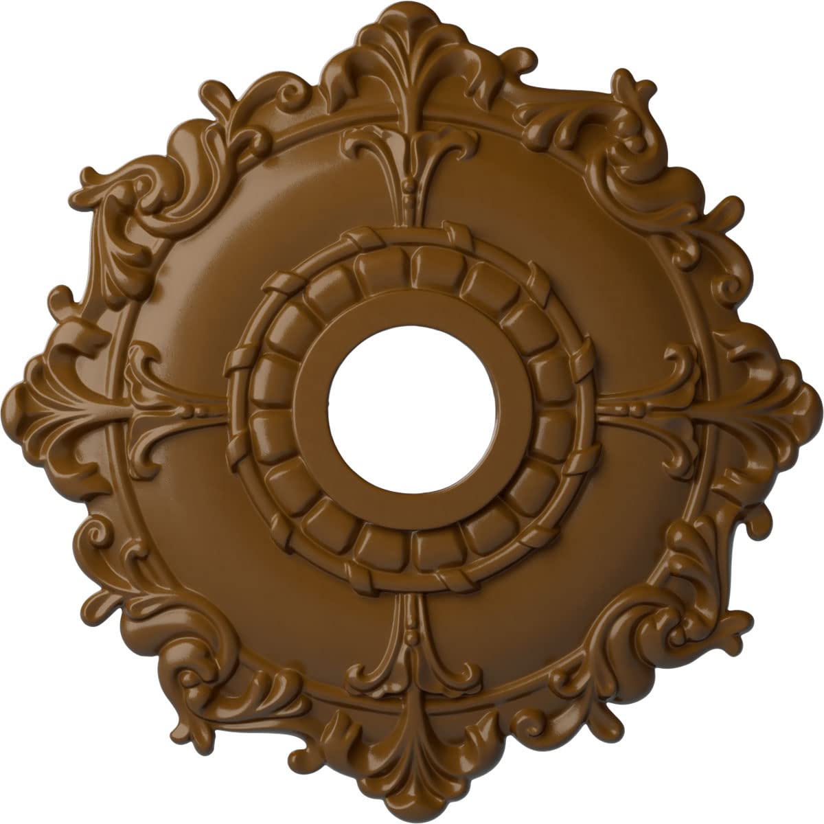 Ekena Millwork CM18RLSTF Riley Ceiling Medallion, Smokey Topaz
