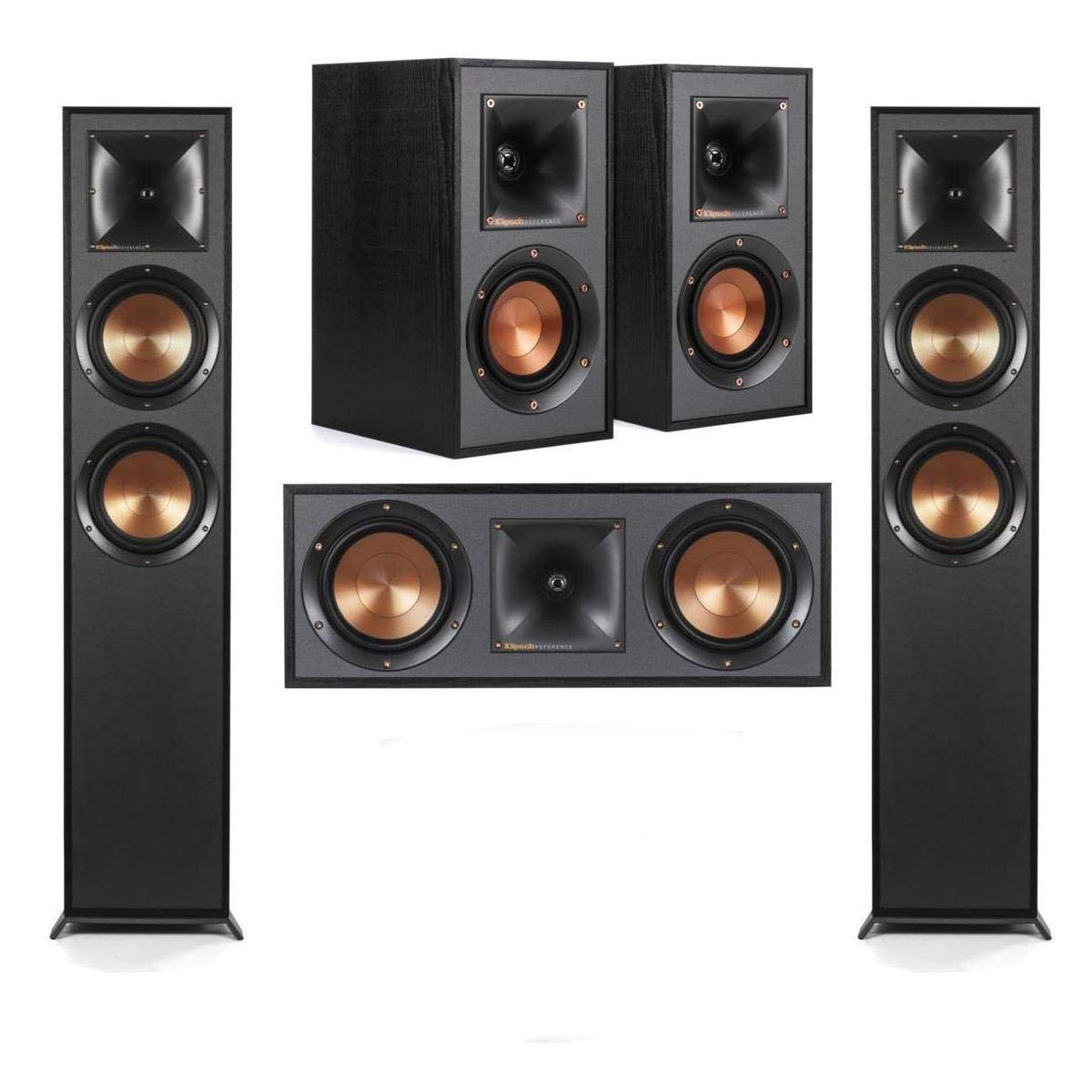 Klipsch Reference Series 5.2 Home Theater Pack With 2X R 625Fa Floorstanding Speakers, R 52C Center Channel Speaker, 2X R 41M Bo