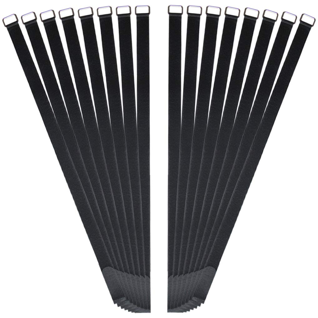 Vigaer 30 Inch Reusable Fastening Cable Straps, 16 Pcs Securing Straps Adjustable Nylon Hook And Loop Cinch Cable Ties Down With