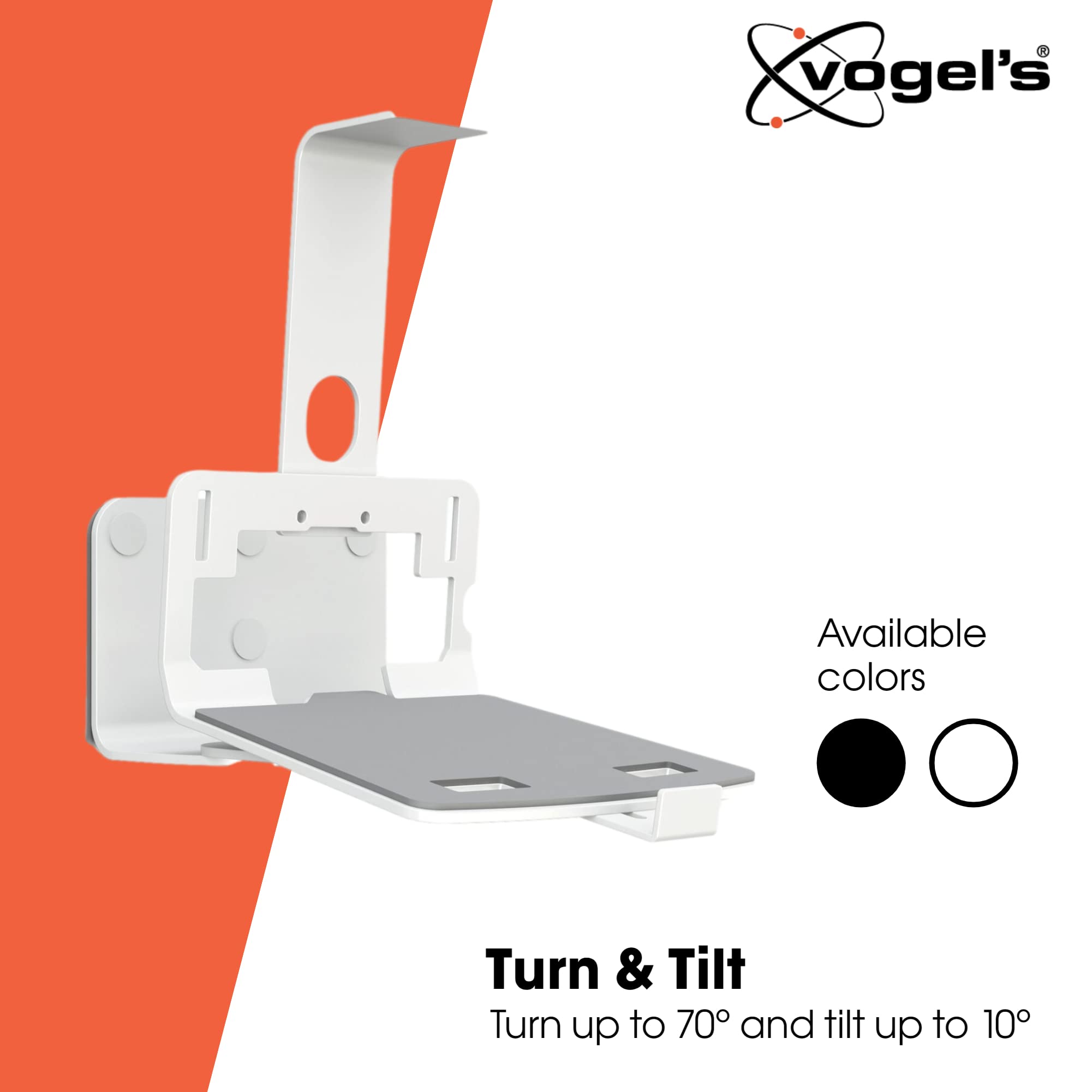 Vogel'S Sound 3205 Universal Speaker Wall Mount | Max. 15 Lbs (6.5 Kg) | Tiltable Up To 10 | Swivels Up To 70 (Left/Right) | Als