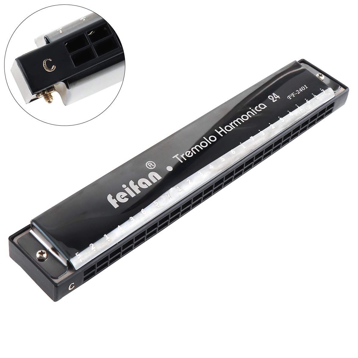 Origlam Harmonica Key C 24 Hole, Professional Tremolo Harmonica, Performance Tremolo Harmonica For Adults Kids Beginners With Ha