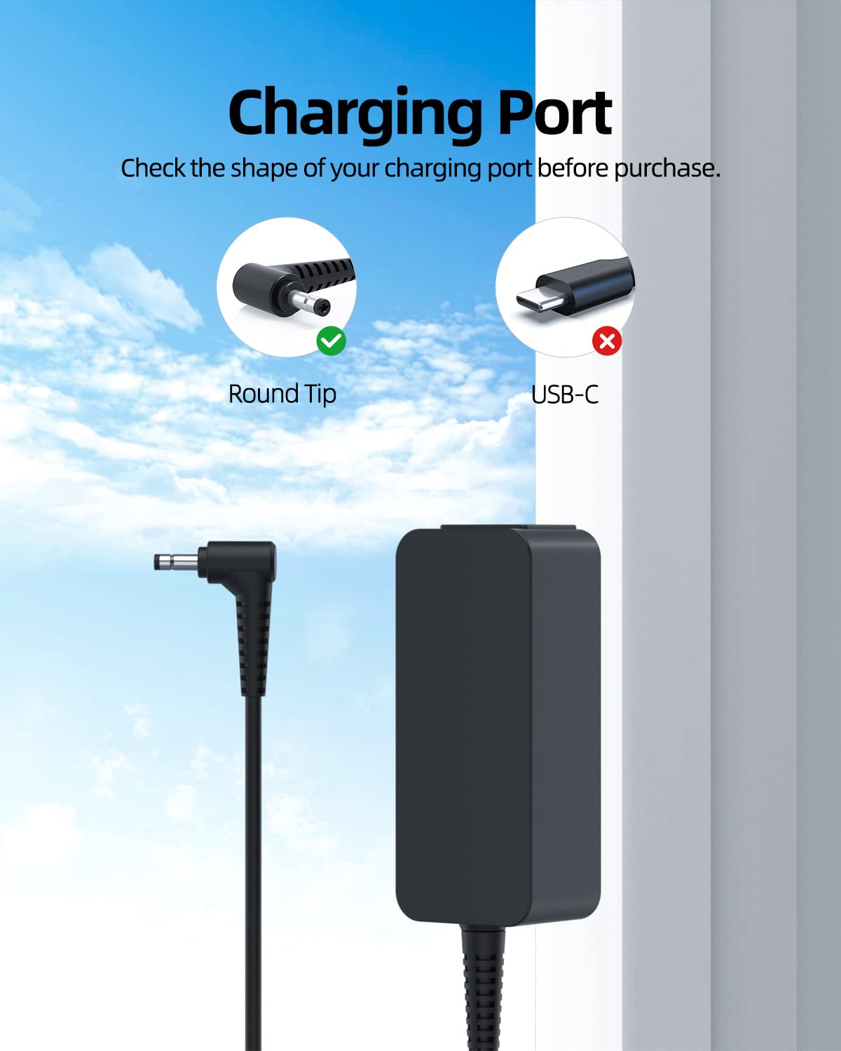 45W Ac Charger Fit For Lenovo Ideapad Slim 1 1 14 1 15 1 11 1 14Ast 05 1 11Ast 05 1 14Igl7 1 15Ijl7 1 14Igl05 1 14Ada05 1 14Ijl7 1 11Igl05 1 11Ada05 1 15Igl Laptop Power Supply Adapter Cord