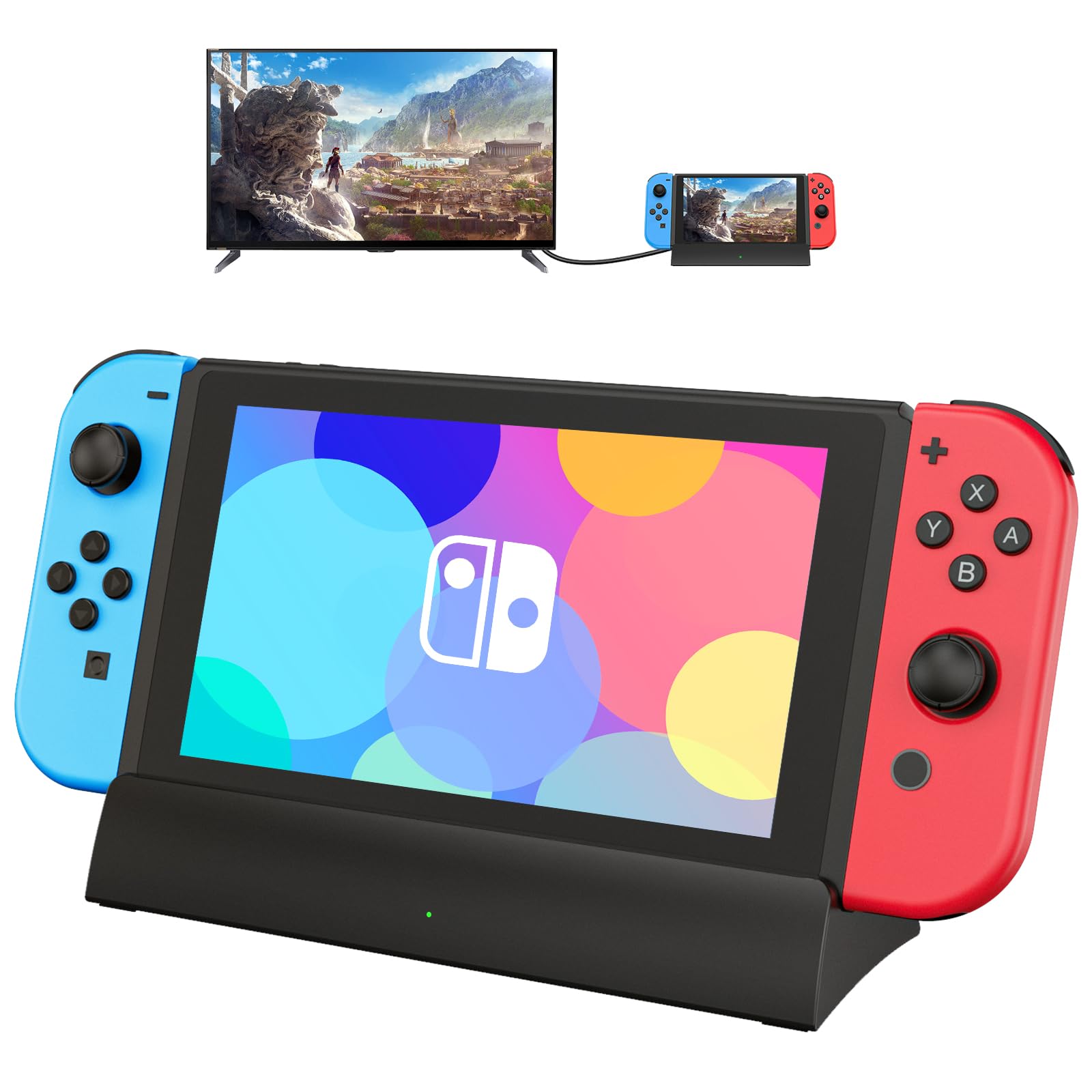 RuntoGOL TV Docking Station for Switch-4K 1080P HDMI Output/USB-C Port/USB 3.0 Port,Replacement for Official Switch Dock(Only Do