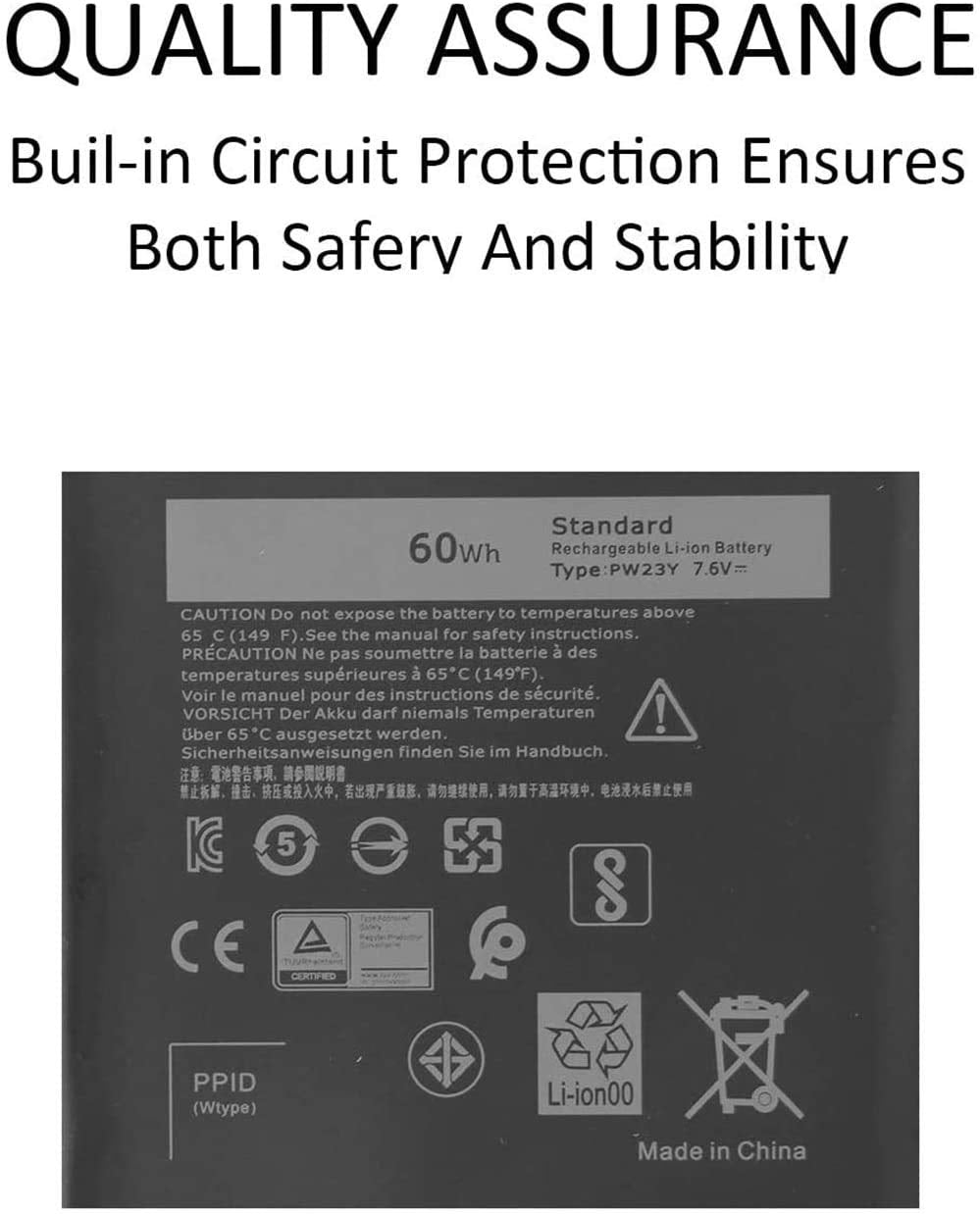 Angwel Pw23Y Laptop Battery Compatible With Dell Xps 13 9360 13 9360 D1605G 13 9360 D1609 0Rnp72 0Tp1Gt Rnp72 Tp1Gt Series[7.6V