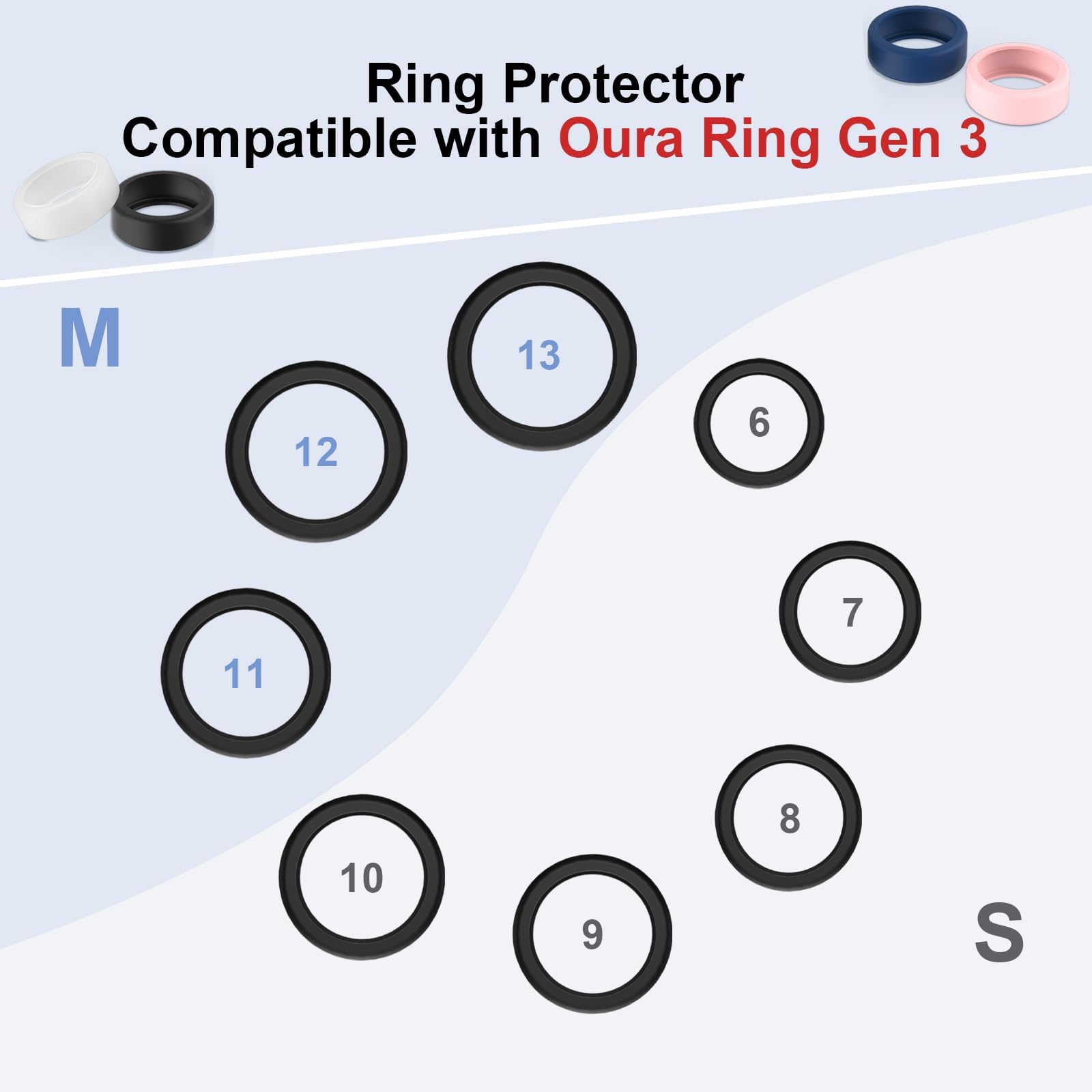 Snyeest Ring Protector Compatible For Oura Ring Gen3/Samsung Galaxy Ring/Ringconn Ring/Ultrahuman Ring Air,Silicone Elastic Case