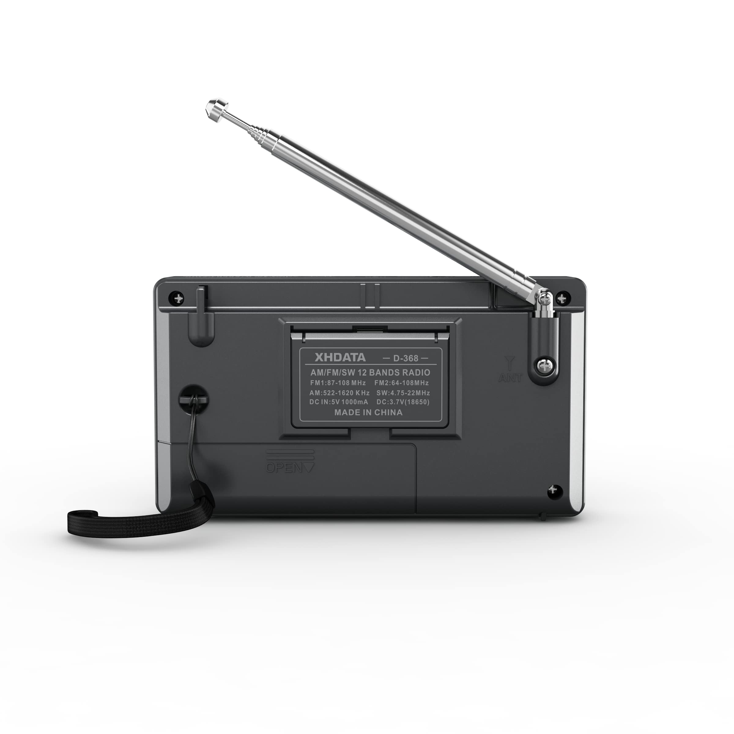 Xhdata D368 Shortwave Am Fm 12 Band Dsp Stereo Portable Radio Mp3 Player Wireless Bt Speaker With Rechargeable Battery Multimedi