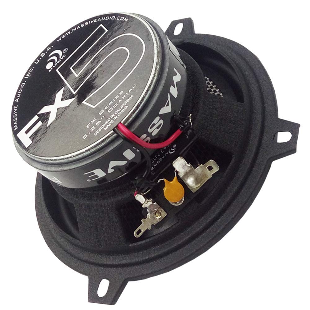 Massive Audio Fx4   4 Inch, 200 Watts Max, 50 Watts Rms, Fx Series Coaxial Speakers, 20Mm Aluminum Dome Ferro Fluid, 6Db Linkswo