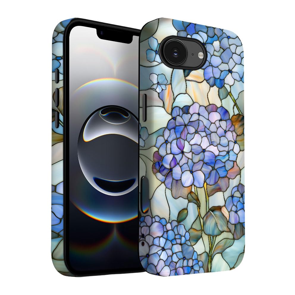 Yuzbira for iPhone 16E Case | Hydrangea Macrophylla | Slim Drop Protection Design