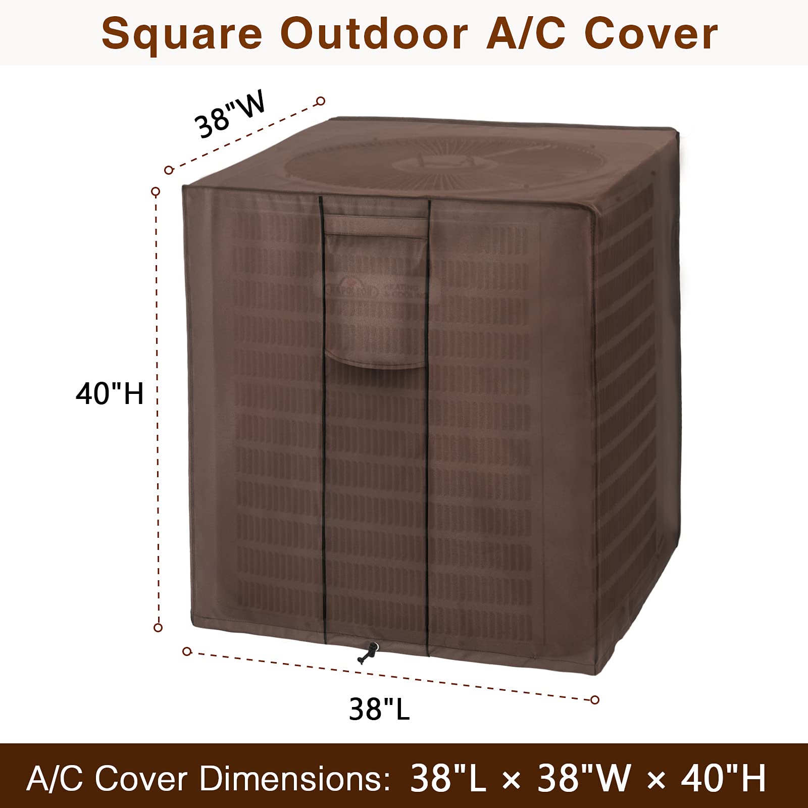 Brivic Ac Covers For Outside Unit Air Conditioner Covers For Outdoor Winter Fits Up To 38 X 38 X 40 Inches