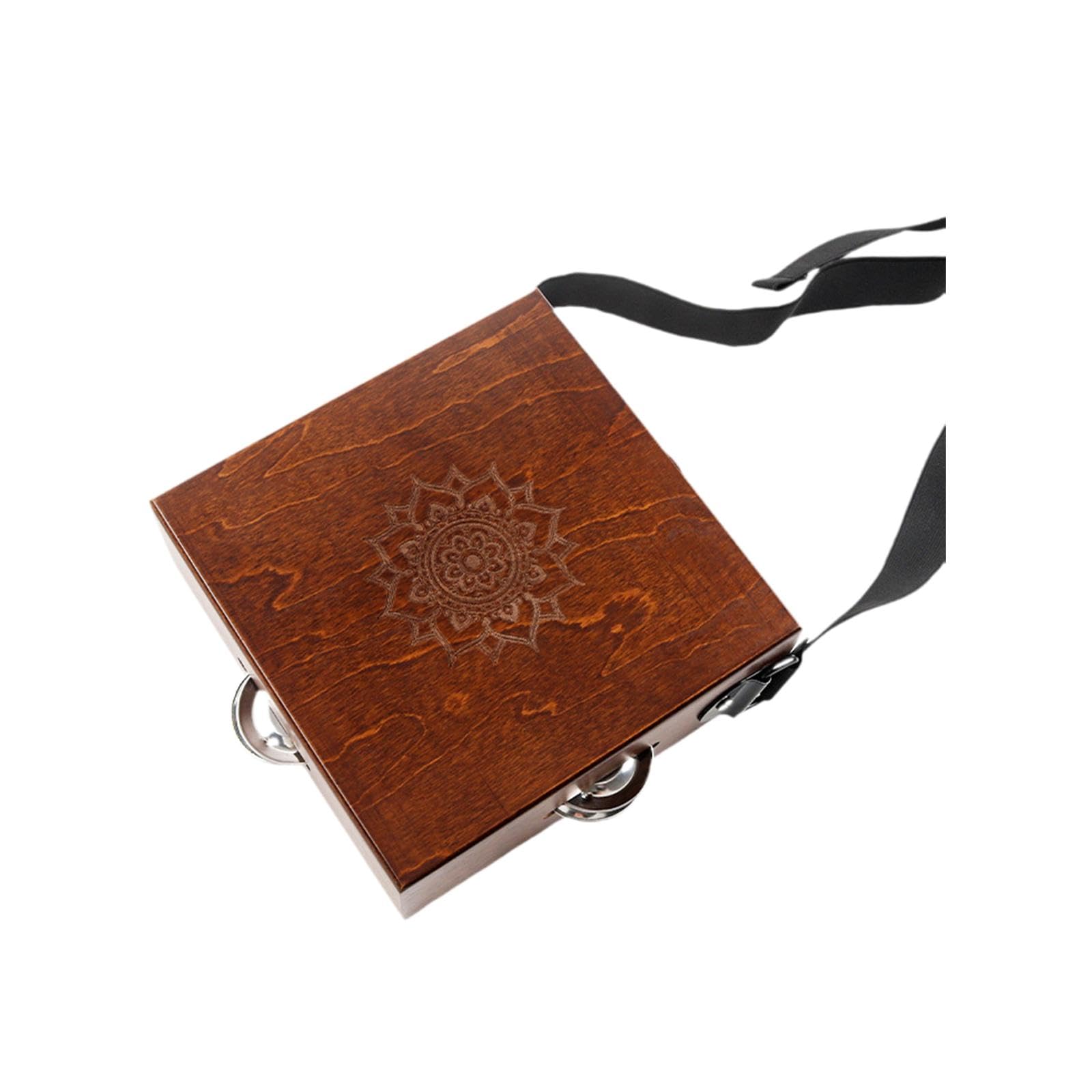 VELURA Portable Cajon Compact Percussion Instrument for Street Performance Musician Square Brown|1 Portable Cajon|Musical Instru