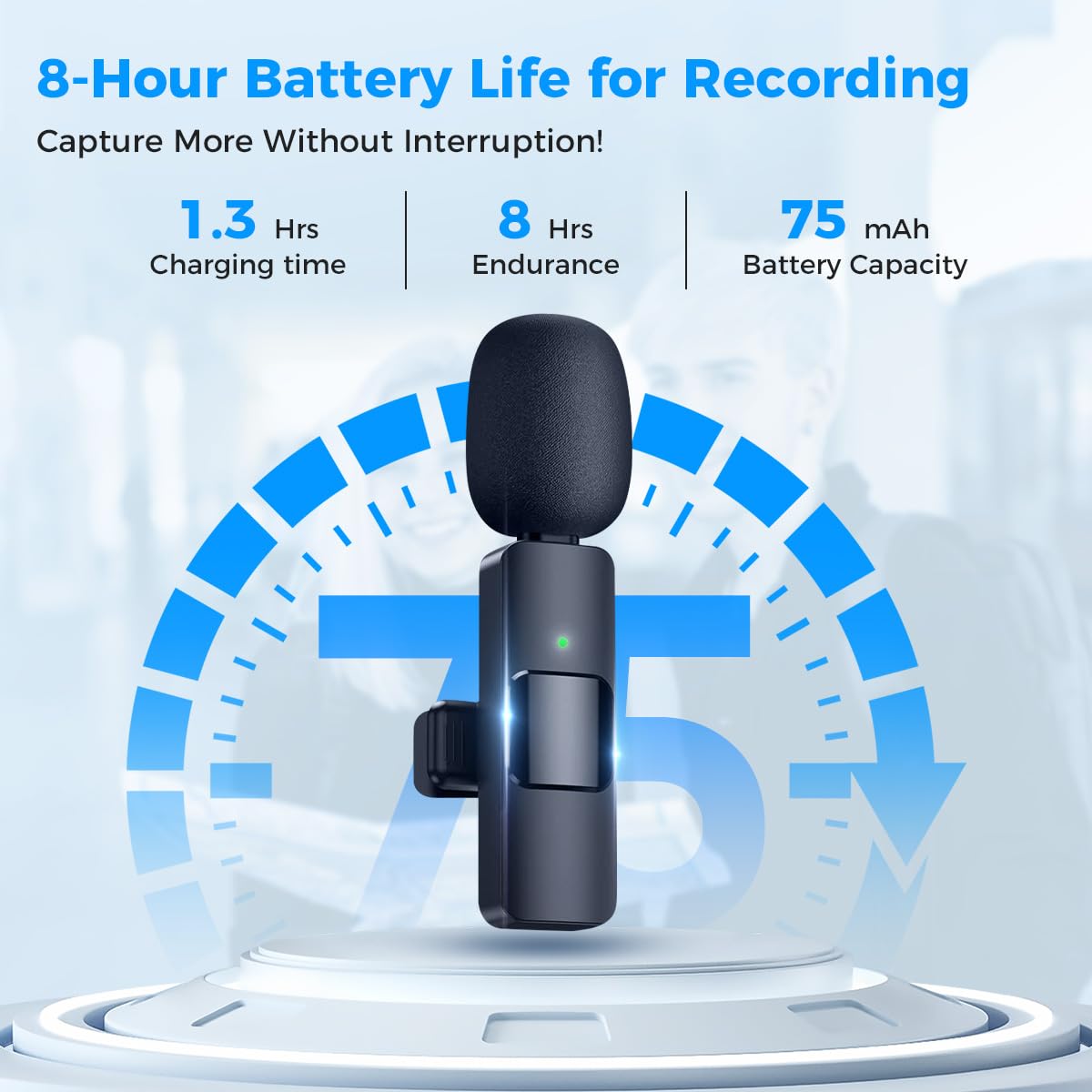 Moman Wireless Lavalier Microphone For Iphone, 2 Pack Clip On Microphones For Video Recording, Mini Phone Mic Interview For Vlog