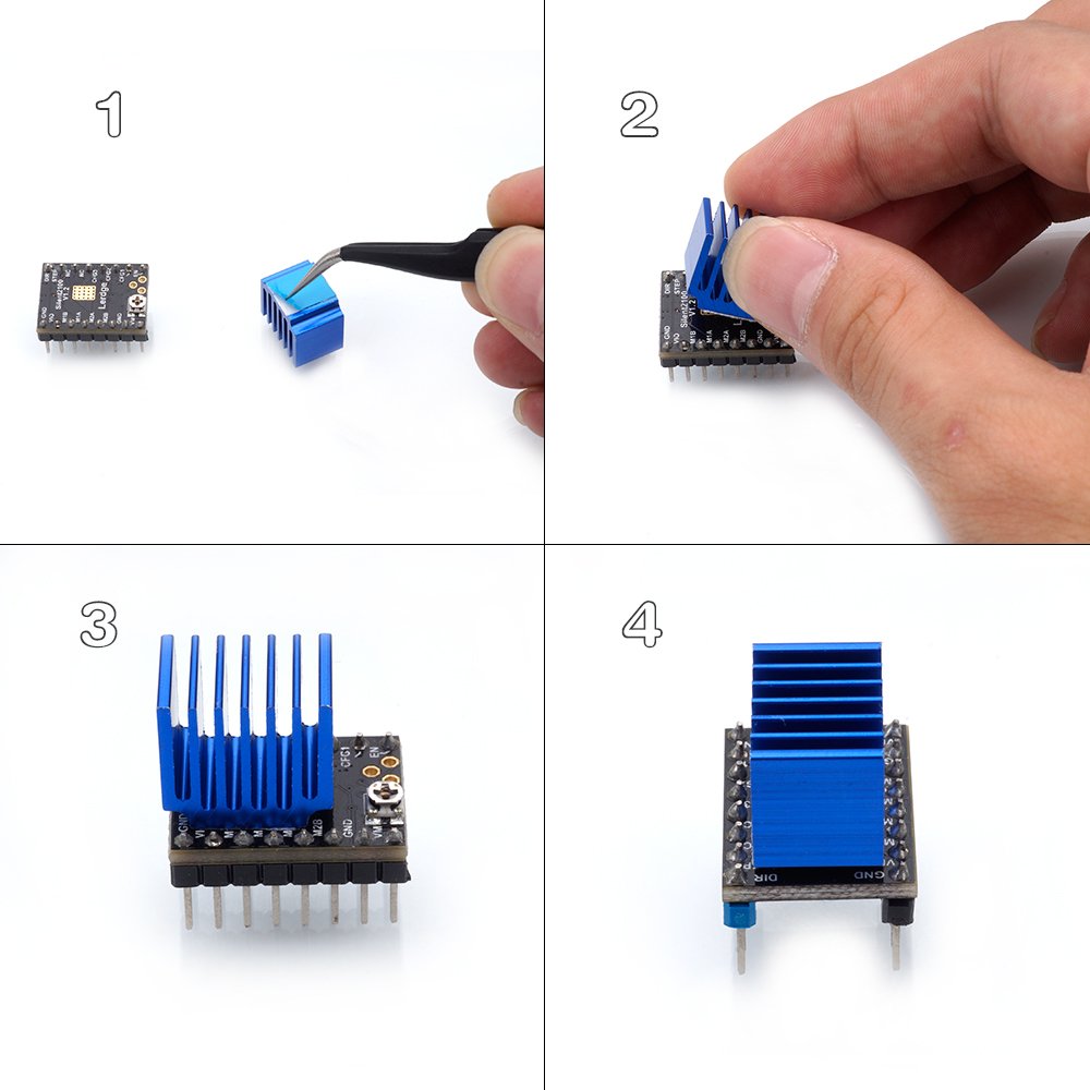 Upgrade Stepper Motor Driver Heatsink, Fysetc 10Pcs 3D Printer Parts Anodized Aluminum Heatsink 3D Printer Cooler For Raspberry