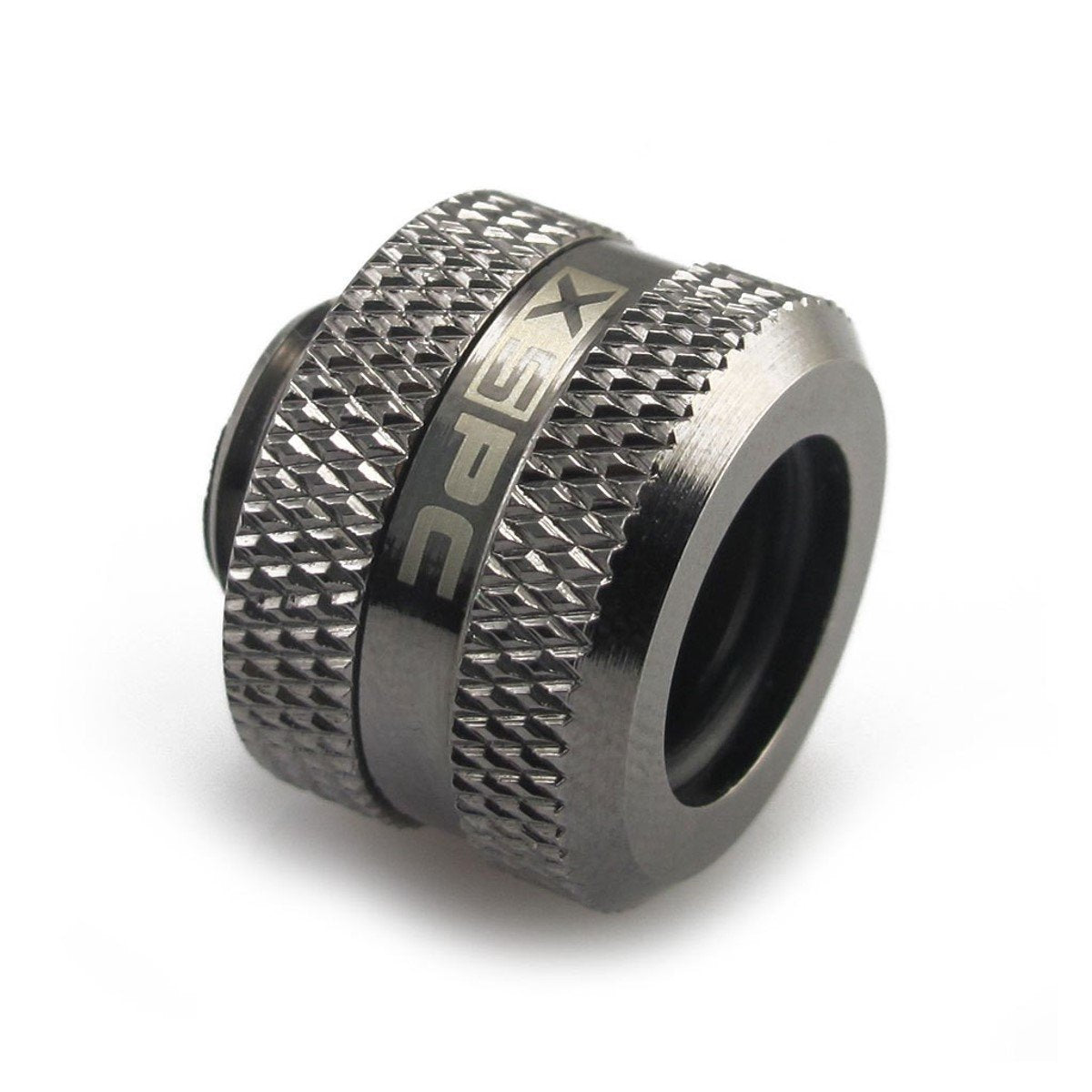 Xspc G1/4'' To 10Mm Id, 14Mm Od Rigid Tubing Fitting, Black Chrome, 8 Pack