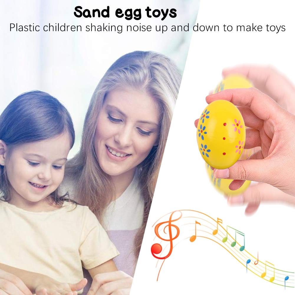 Poplay 15 Pcs Wooden Percussion Musical Egg Maracas Egg Shakers Easter Props