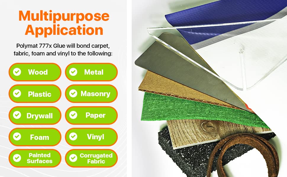 Marine Upholstery Glue: 1 Can High Tack Glue Polymat 777 Professional Grade