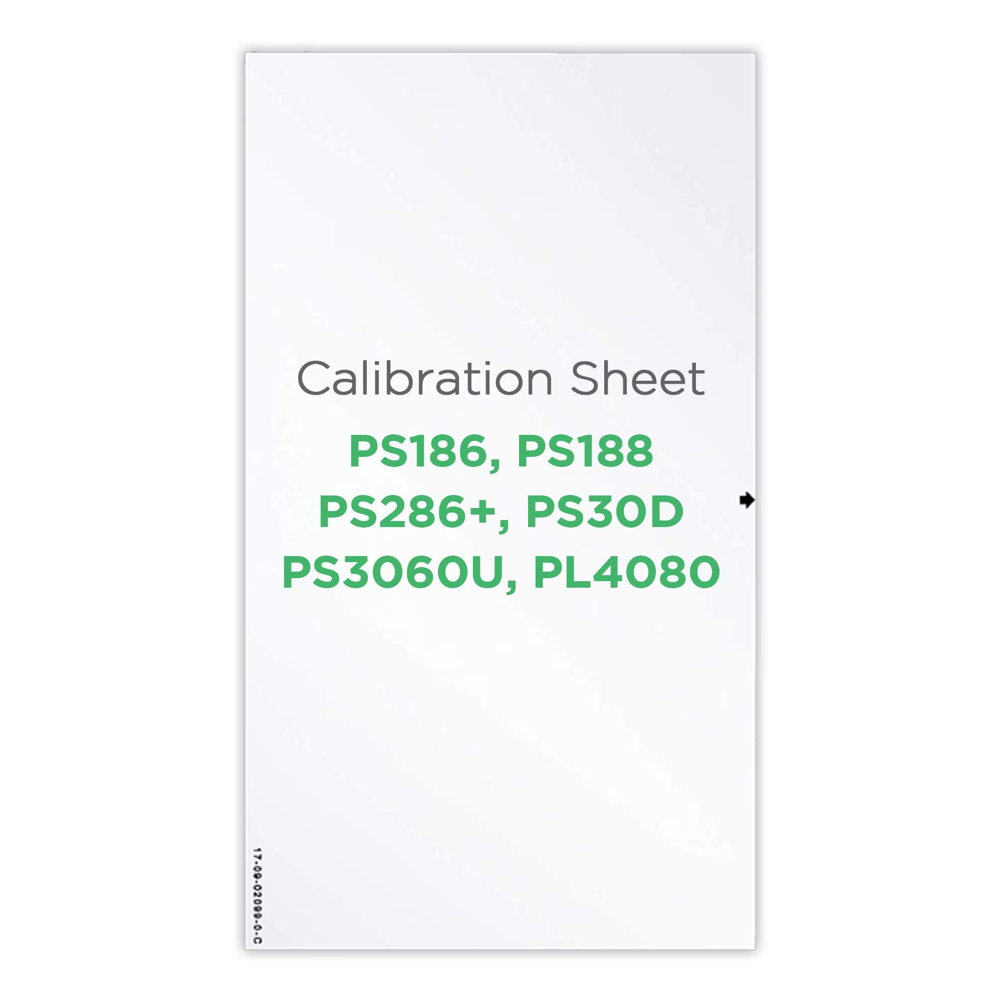 Plustek Calibration Control Sheet   For Ps286 Plus, Ps186, Ps188, Ps30D, Ps3060U, Pl4080 Document Scanner Only