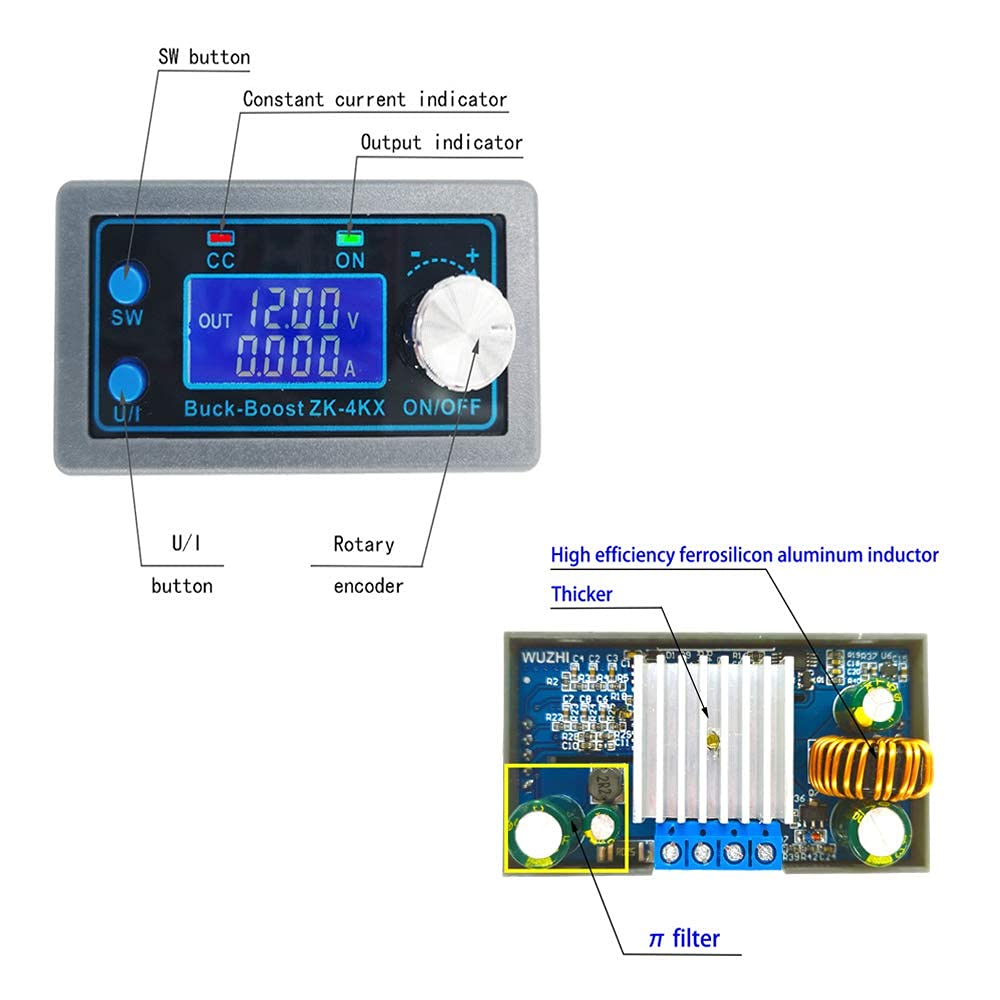 Dc Dc Buck Boost Converter Variable Voltage Regulator Cc Cv 0.5 30V 4A 5V 6V 12V 24V Power Module Adjustable Voltage Regulated L