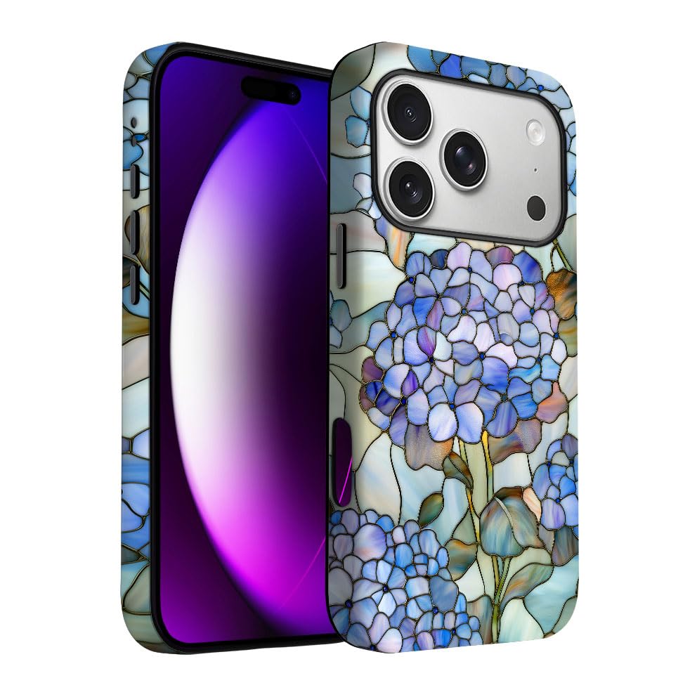 Yuzbira for iPhone 17 Pro Case | Hydrangea Macrophylla | Slim Drop Protection Design