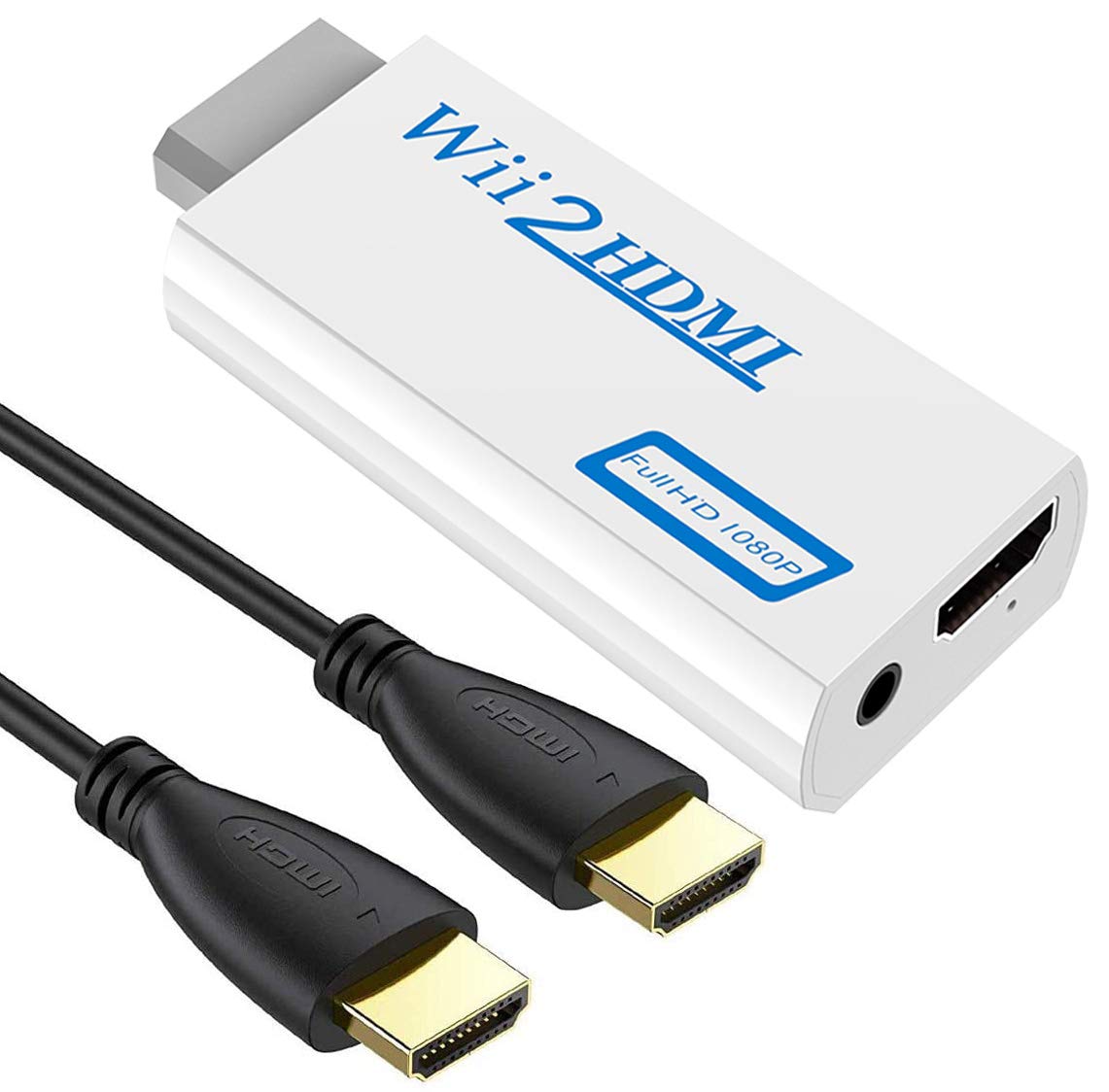 Wii To Hdmi Adapter Converter With 3.5Mm Audio Jack&1080P 720P Hdmi Output Compatible With All Wii Display Modes ( Hdmi Cable In